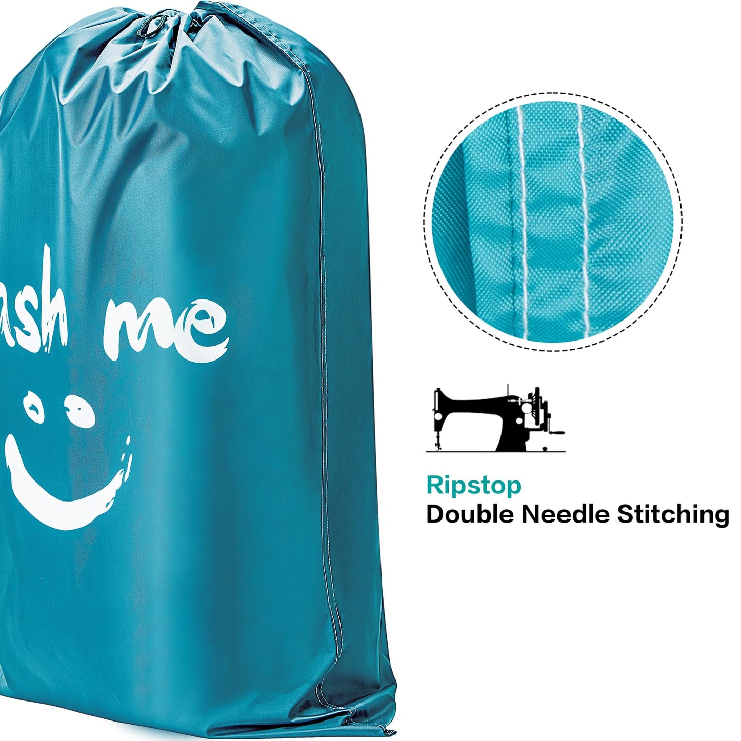 HOMEST 2 Pack XL Wash Me Travel Laundry Bag, Dirty Clothes Organizer, Large Enough to Hold 4 Loads of Laundry, Easy Fit a Laundry Hamper or Basket