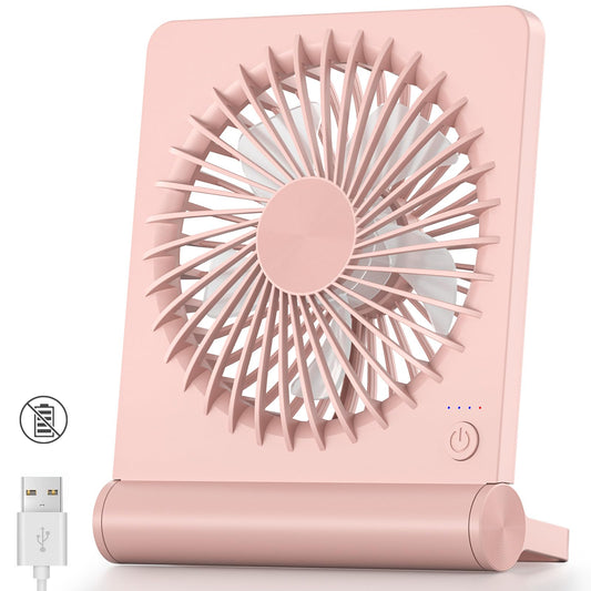 Koonie USB Desk Fan, Strong Wind Ultra Quiet Small Personal Fan with 180° Tilt Folding and 3 Speeds Adjustable, USB-C Corded Powered Mini USB Fan for Office Desktop Bedroom, NO BATTERY