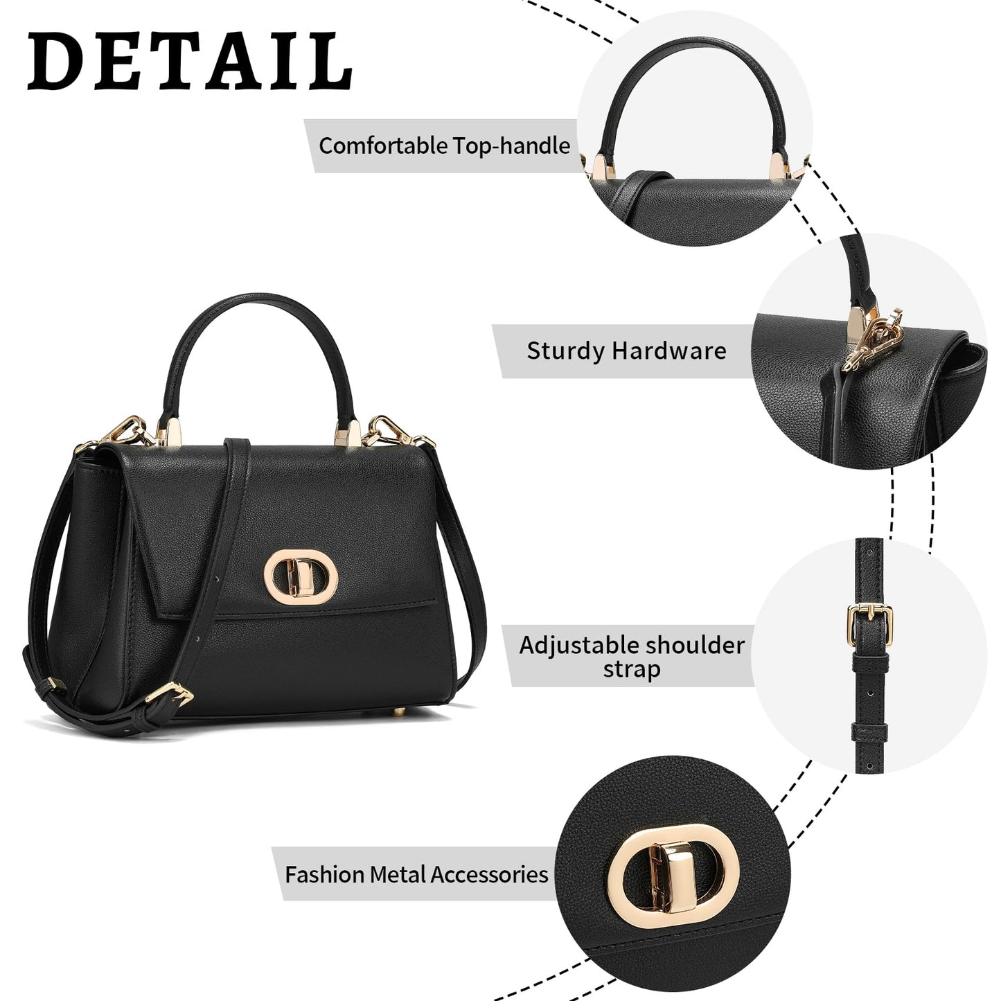 Top Handle Bag Leather Satchel Bags for Women Luxury Designer Business Crossbody Work Purse with Multiple Internal Pockets