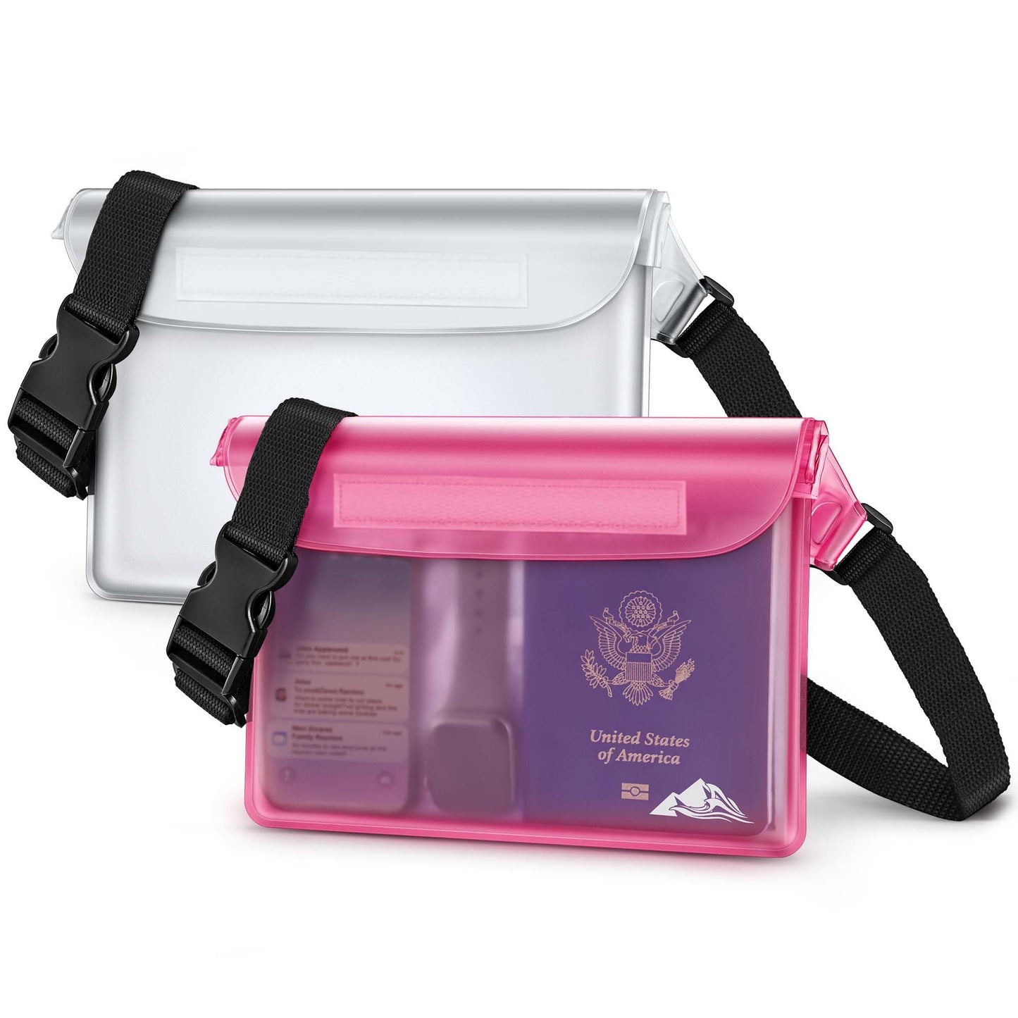 HEETA Waterproof Fanny Pack, Waterproof Pouch Dry Bag 2/3/4 Pack for Phone Passport Purse, Adjustable Waist Strap for Swimming Kayaking Boating Paddle Board Accessories Cruise Beach Camping Essentials