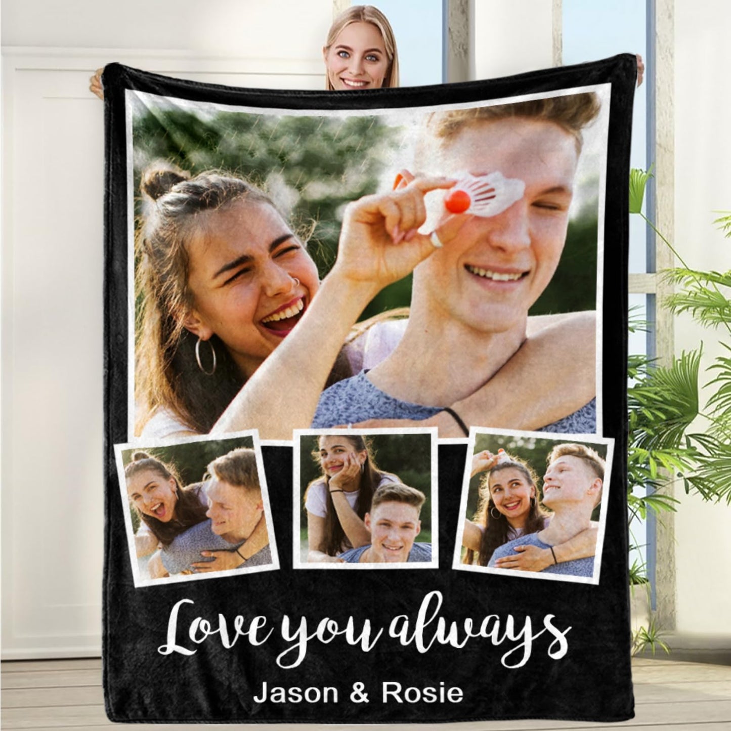 Custom Blanket with Picture, Personalized Throw Blanket, Customized Photo Blanket, Couple Gifts for Boyfriend Girlfriend, Personalized Gifts for Wife Husband, Birthday Valentines