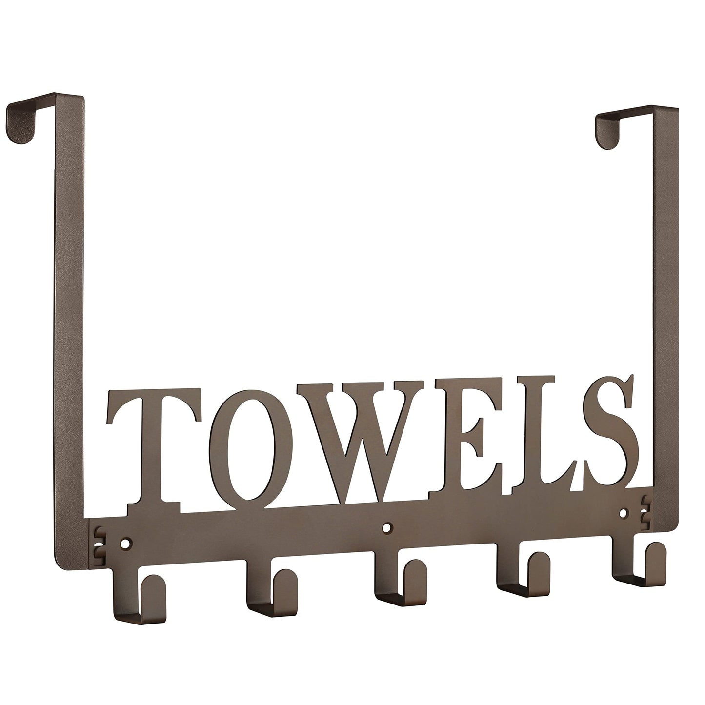 Over The Door Hooks - Towel Holder for Bathroom, Bedroom, Kitchen & Pool - Sandblasted Black Metal Wall Mount