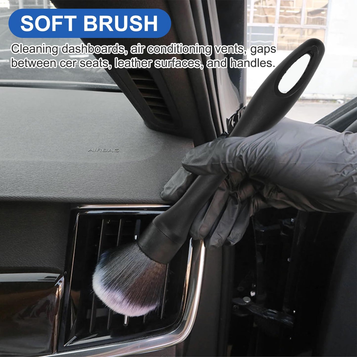 Vidspl Car Interior Duster Detailing Brush Set Cleaning Gel Kit, Soft Microfiber Towels Dash Vent Dusting Car Slime Putty Detailing Brushes Accessories Tools for Car Decoration Auto Truck SUV RV