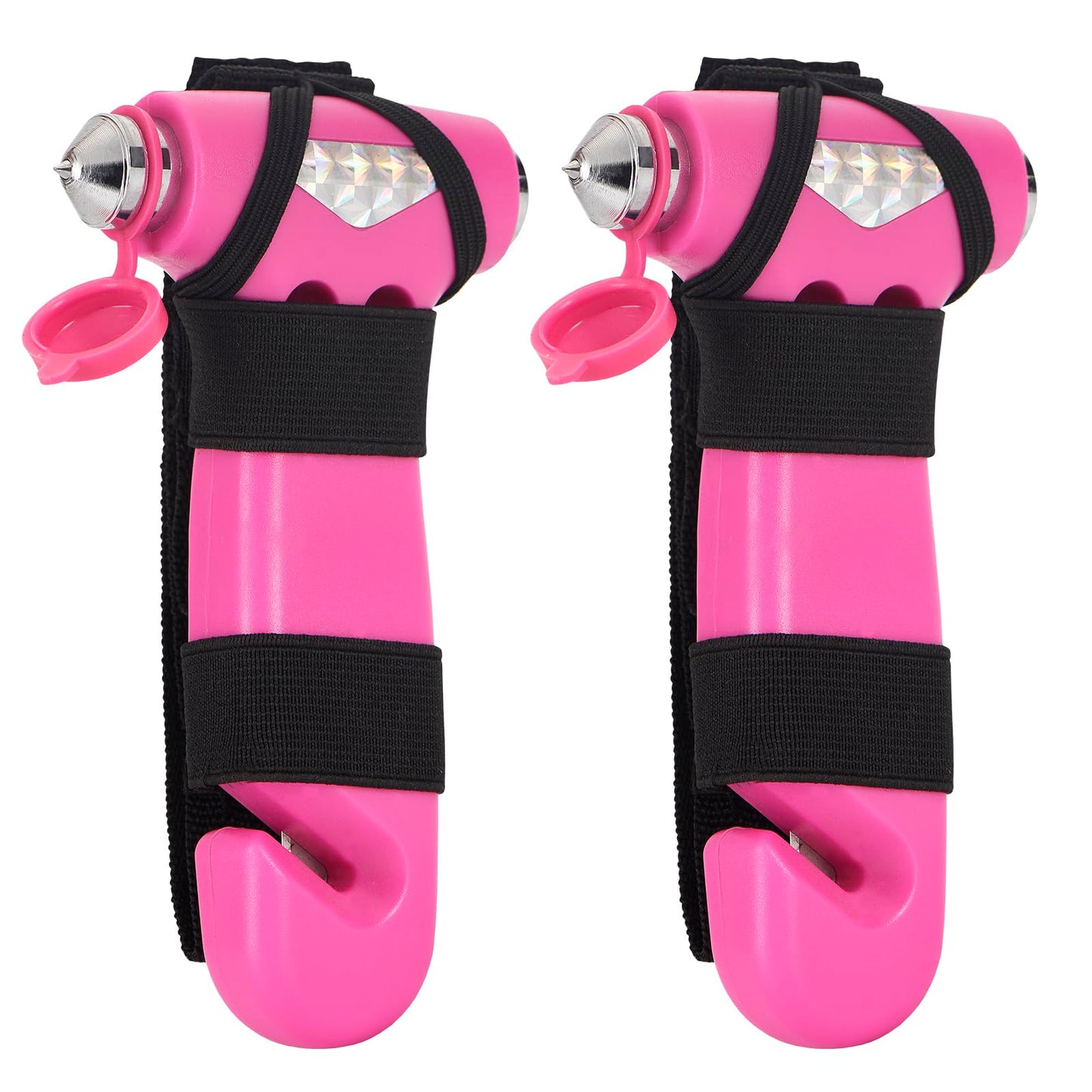 2-Pack Car Safety Hammer Seatbelt Cutter, Auto Emergency Escape Hammer with Window Glass Breaker and Seat Belt Cutter, Striking Red Escape Tool for Car Accidents