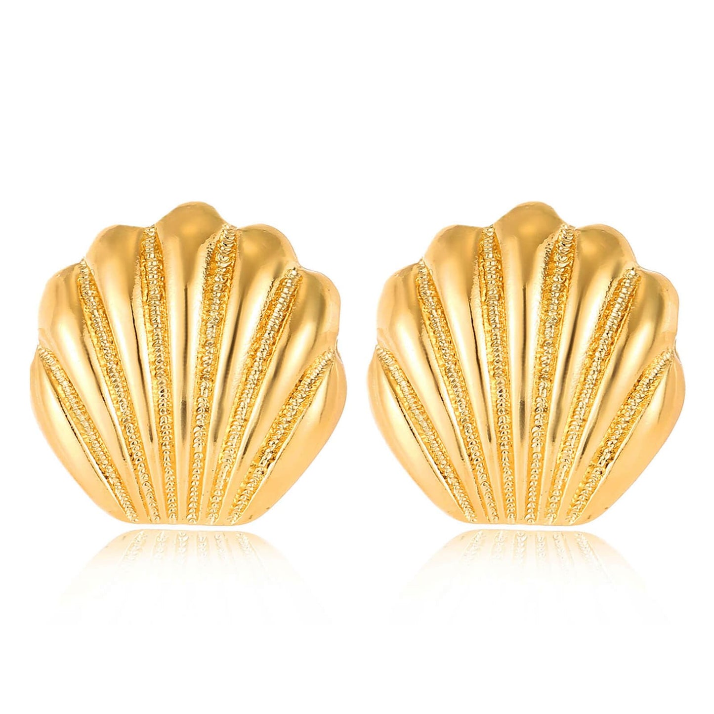 Starfish Shell Stud Earrings for Women Gold Silver Chunky Seashell Drop Dangle Earring Dainty Beach Summer Themed Jewelry