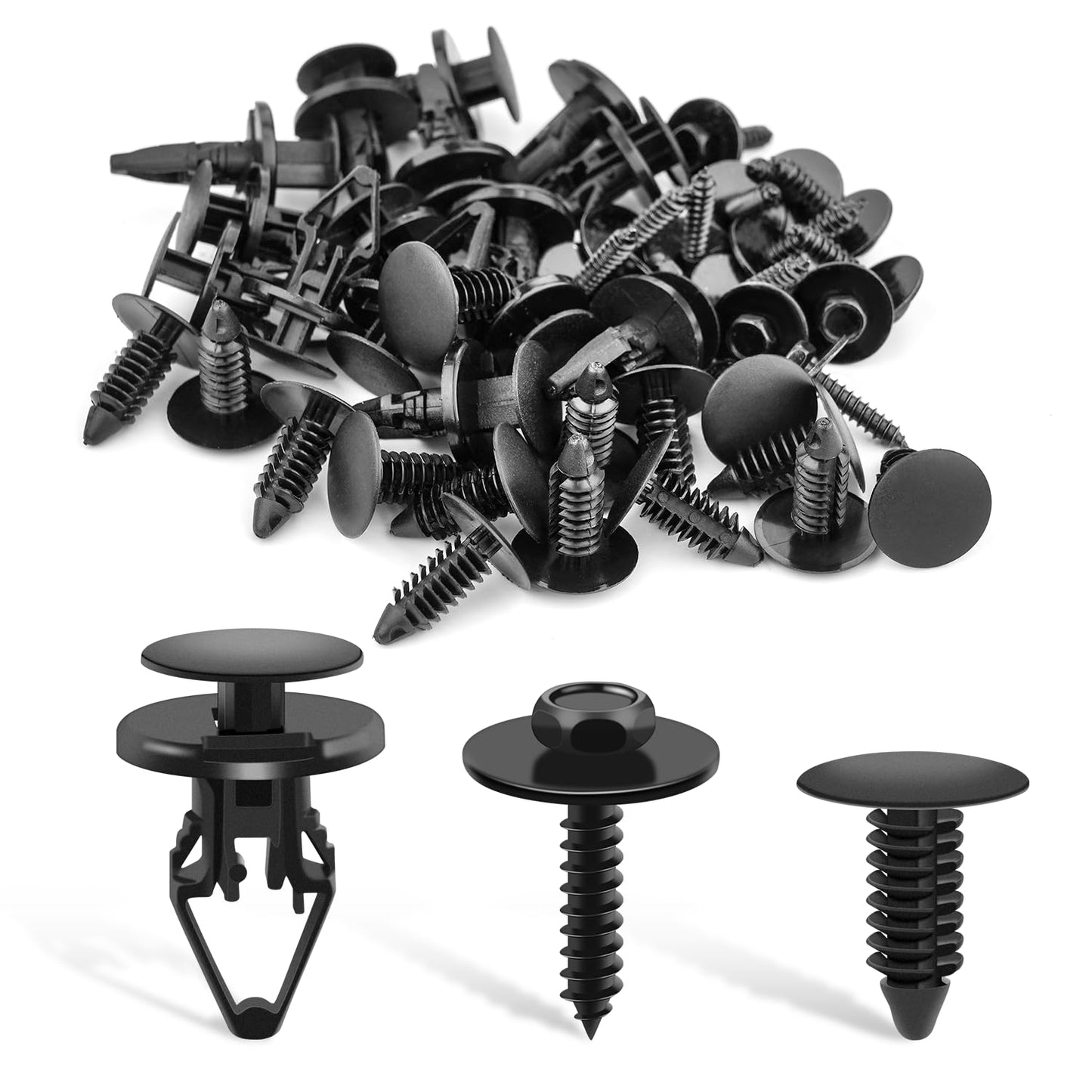 GOOACC 170Pcs Car U-Clip and Screw Assortment Kit 9 Different Sizes Automotive U Nut and Screw Clip Replacement Parts for Dash Door Panel Interior