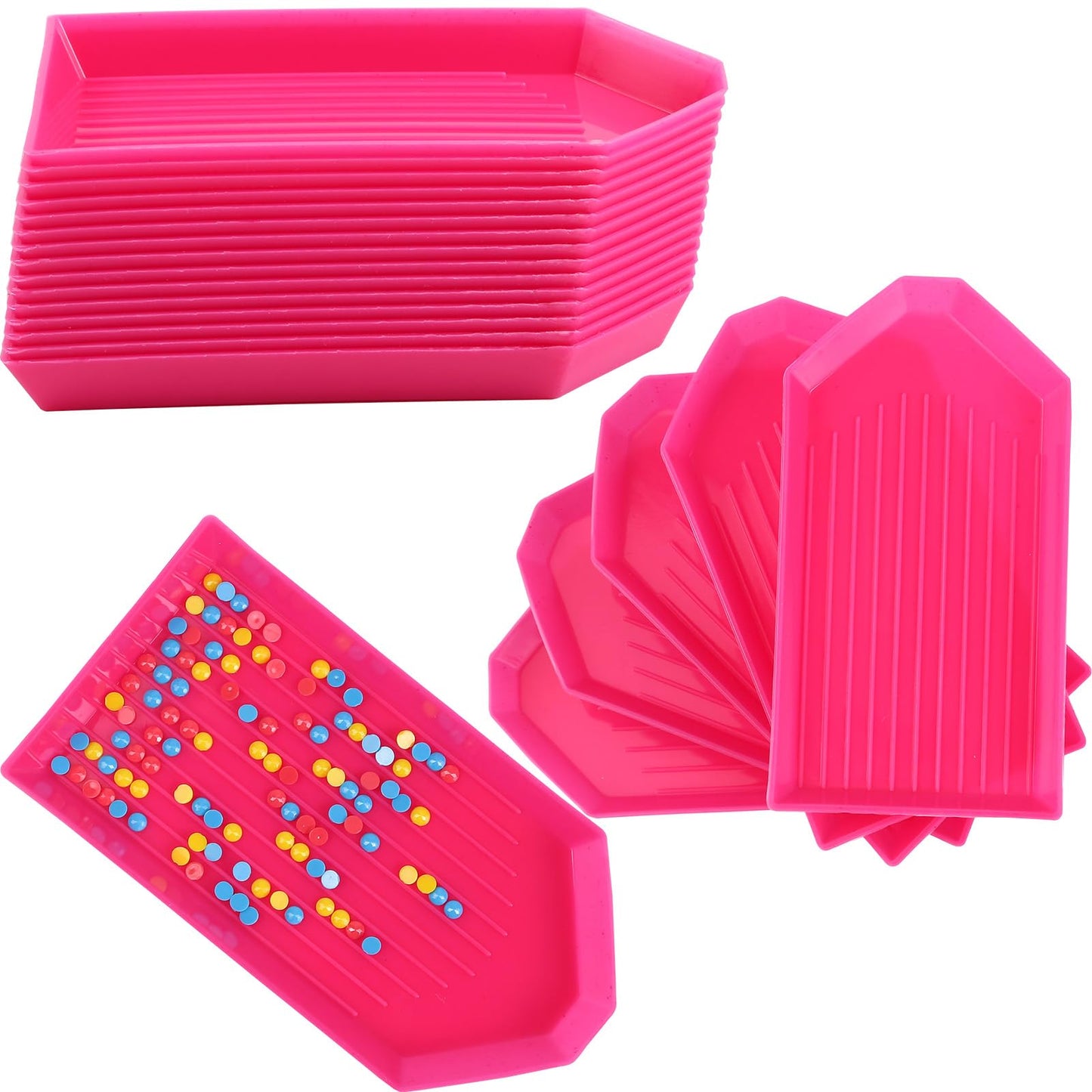 20PCS Green Plastic Diamond Painting Trays,3.5inches x 1.9inches Bead Sorting Trays Organizer, Diamond Painting Tool Accessories for DIY Art Craft (Green 20PCS)