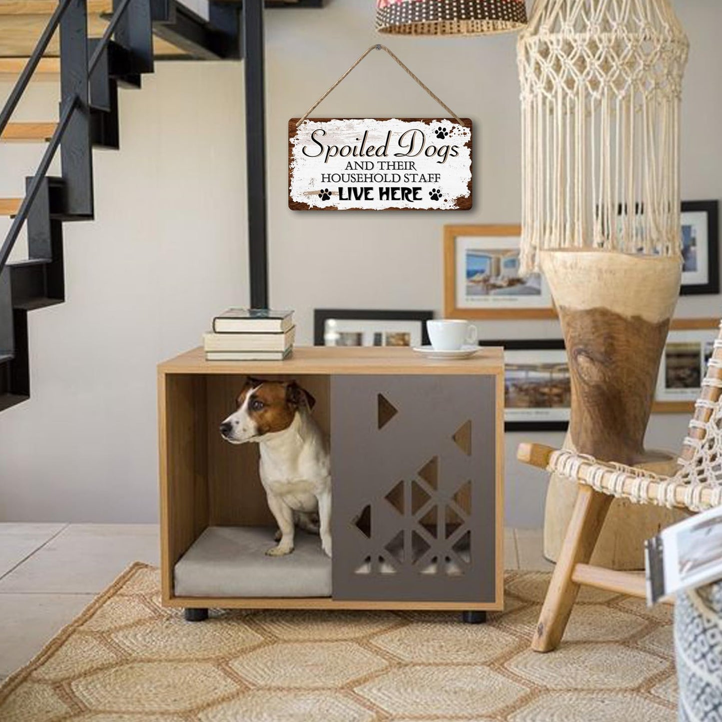 Dog Signs For Home Decor Gifts For Dogs Owners Dog Bedroom Decor Wood Dog Family Decoration Dog Room All You Need Is Love And A Dog Sign Spoiled Dogs And Their Household Staff Live Here Signs 12x6 In