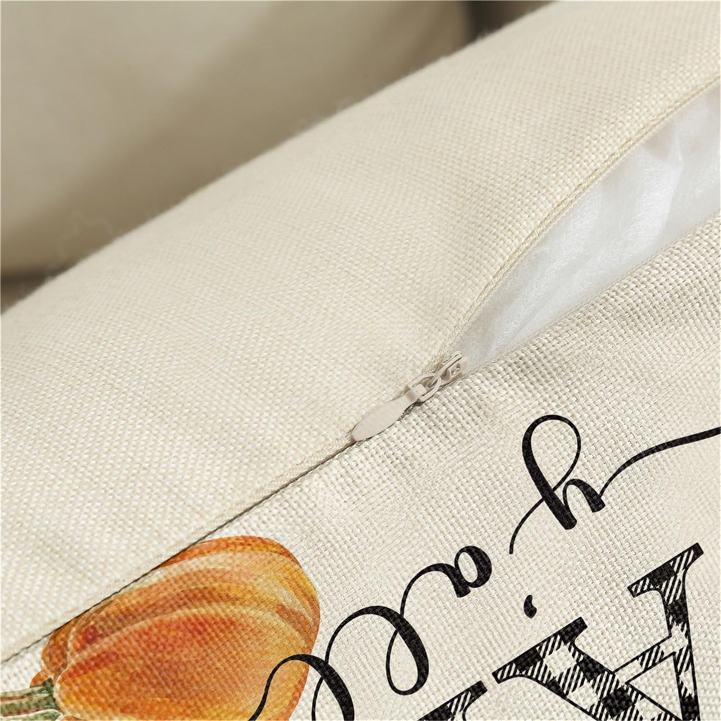 KISVODS Fall Pillow Covers 18x18 Thanksgiving Farmhouse Decorations Buffalo Plaid Pumpkin Maple Leaf Outdoor Fall Decor Throw Pillow Covers Blessed Autumn Harvest Cushion Case for Sofa Couch Set of 4
