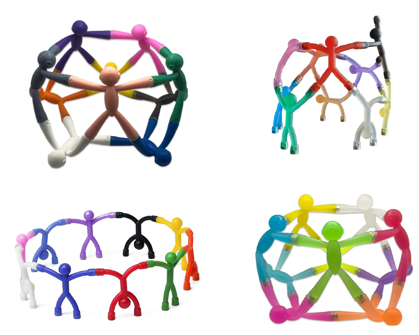 MAGMEN Classic Magnetic Character Figures - Posable Fidget Travel & Desk Toy | 10pc Solid Colors Set Multipurpose Magnets