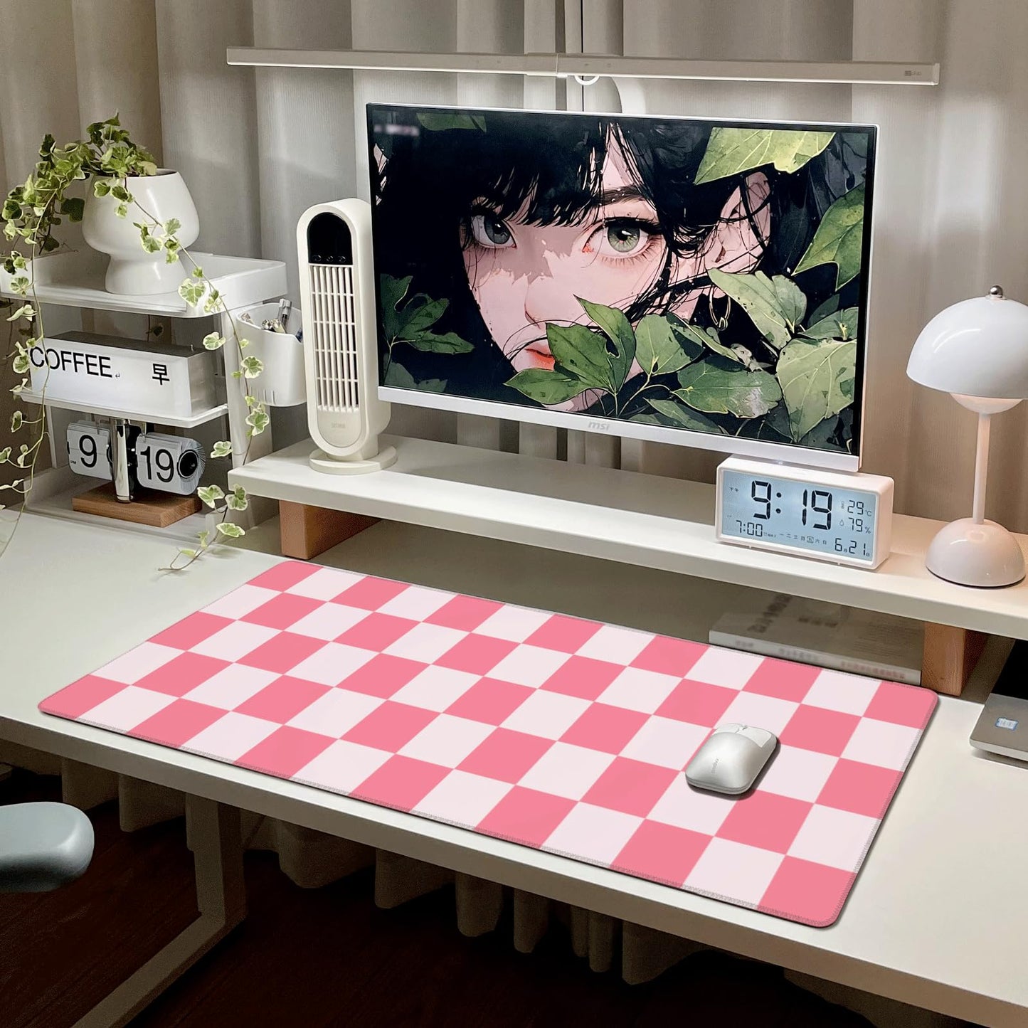 Boho Geometric Mid Century Abstract Mouse Pad Extended Large Gaming Mousepad XL Big Long Oversized Desk Mat Stitched Edges 31.5 X 11.8 Inch for Home Office