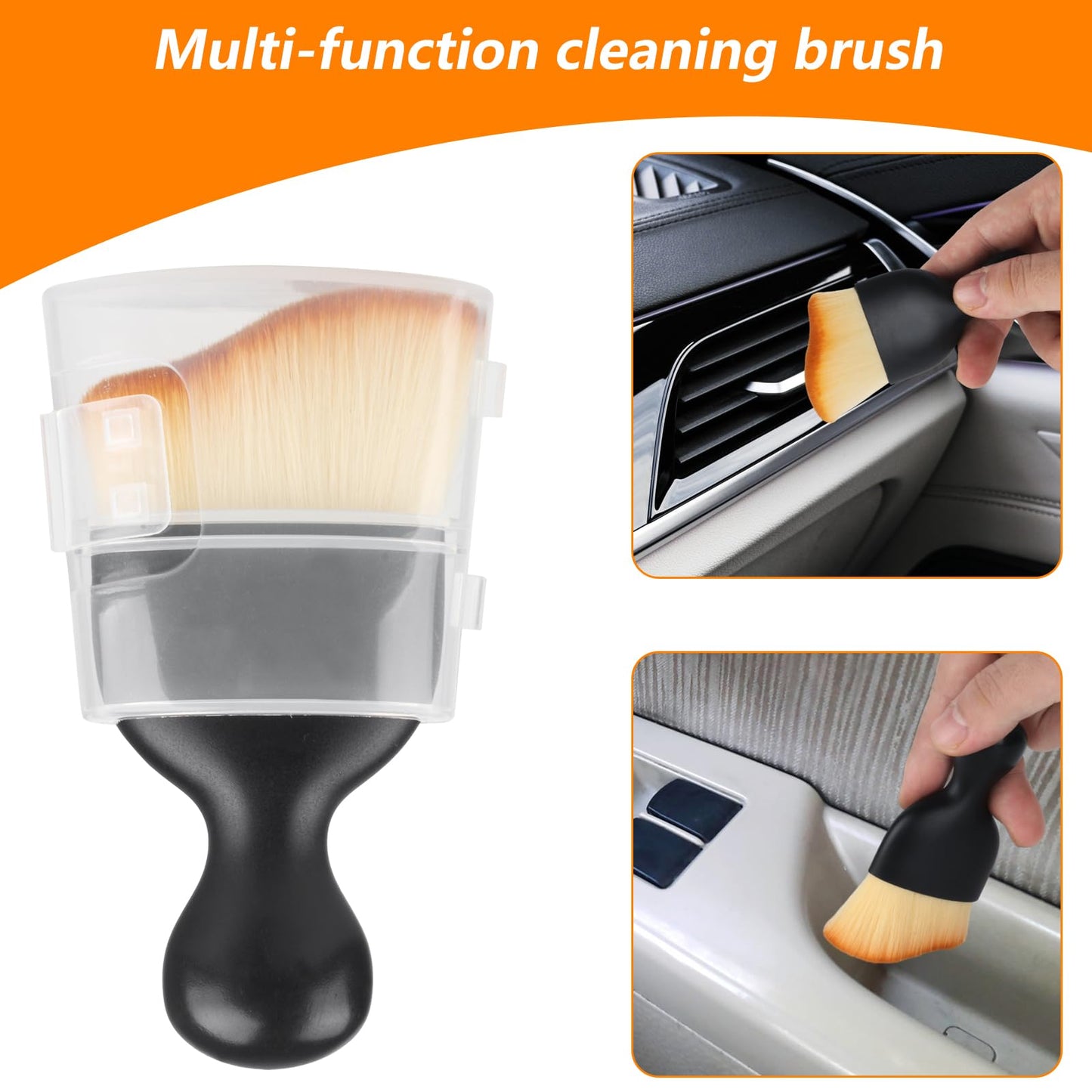 Zxglxinyao 4pcs Car Brush Interior Dust Brush,Car Interior Cleaning Brush,Soft Bristle Automotive Interior Dusting Brush Tools for Crevice Dashboard Leather Air Conditioner Vent