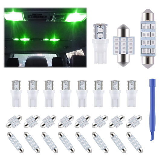 24 Pieces Dome Light LED Car Interior Bulb Kit Set 194 T10 DE3175 578 31mm 42mm Bulbs Interior Replacement Lights for Car Map License Plate Door Side Marker Cornering Trunk Light - White