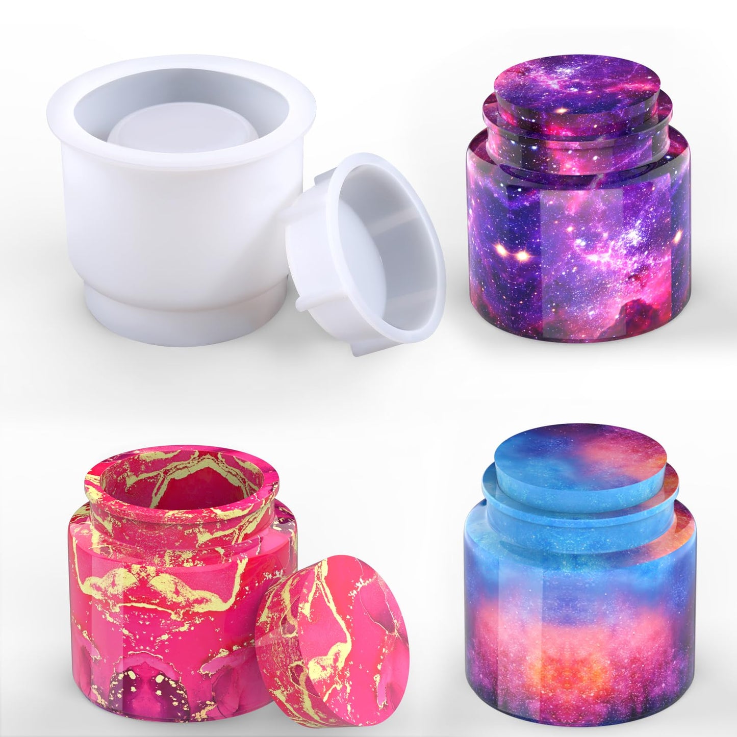 Juome Jar Resin Molds Silicone, Mushroom Jars Silicone Molds with Lid for Epoxy Resin Casting for DIY Jewelry Storage Box, Candy Container, Home Decoration