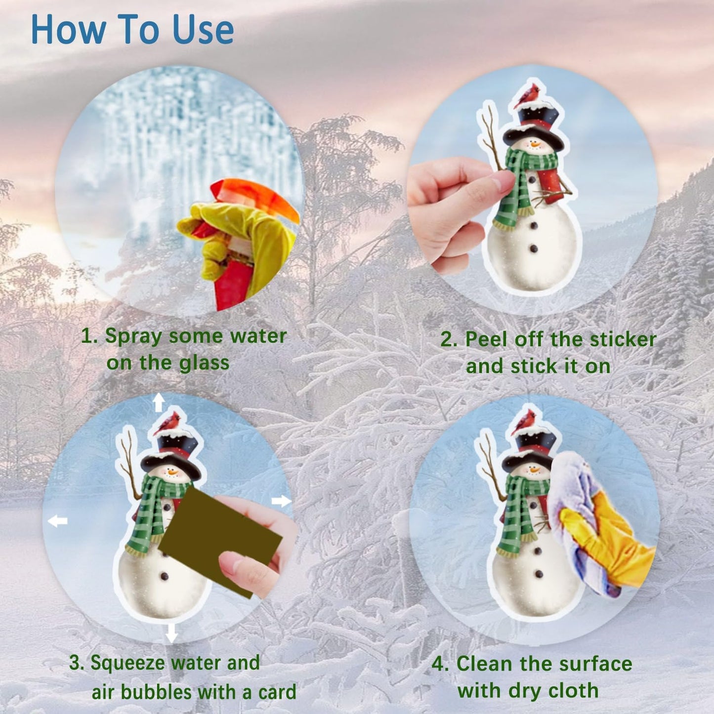 Christmas Window Clings,Snowflake Stickers,Snowman Decals,Stickers for Windows Glass,Winter Window Cling,Christmas Decorations Holiday