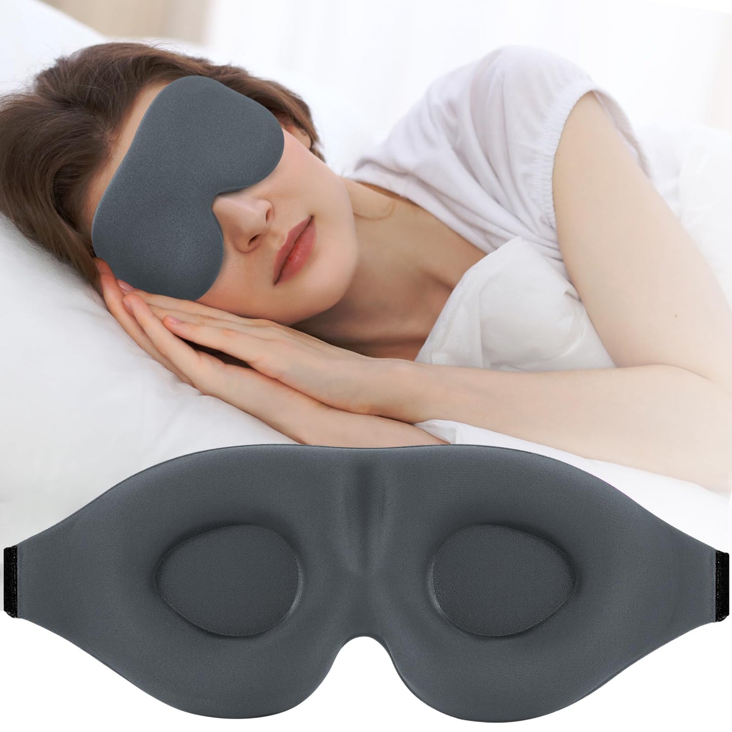 ZGGCD Sleep Mask for Side Sleeper, Light Blocking Sleeping Eye Mask for Women Men, 3D Contoured Cup Night Blindfold, Luxury Eye Cover Eyeshade with Adjustable Strap for Travel, Nap, Purple