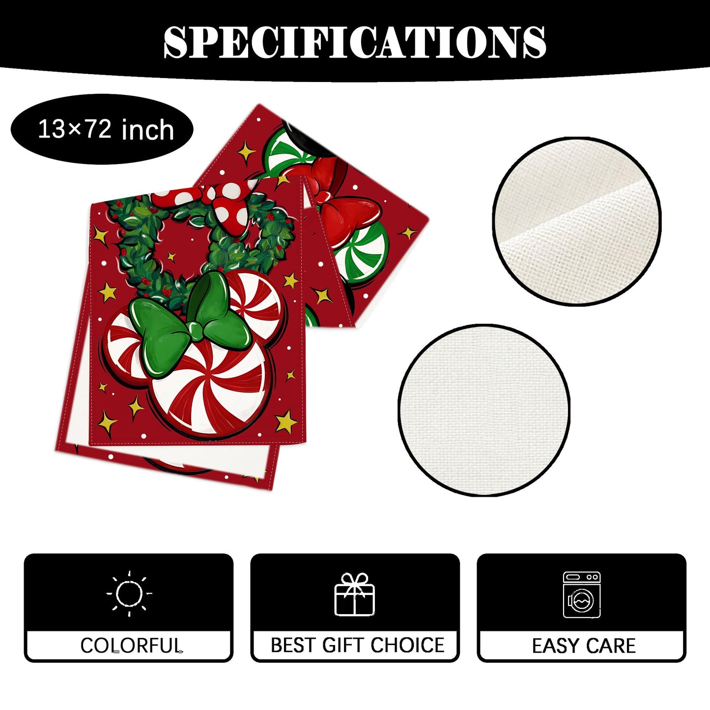 Christmas Table Runner Christmas Cartoon Mouse Table Cover New Year Winter Xmas Decor Red Christmas Decorations for Home Party