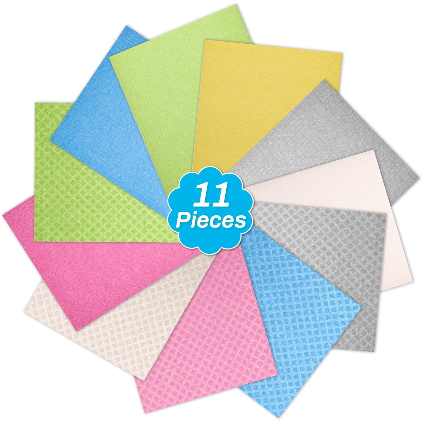 Lucomb Swedish Dish Cloths for Kitchen, 8 Pack Reusable Kitchen Dish Rags Quick Drying Assorted Cleaning Towels for Counters Dishes Home Bar Table Wiping