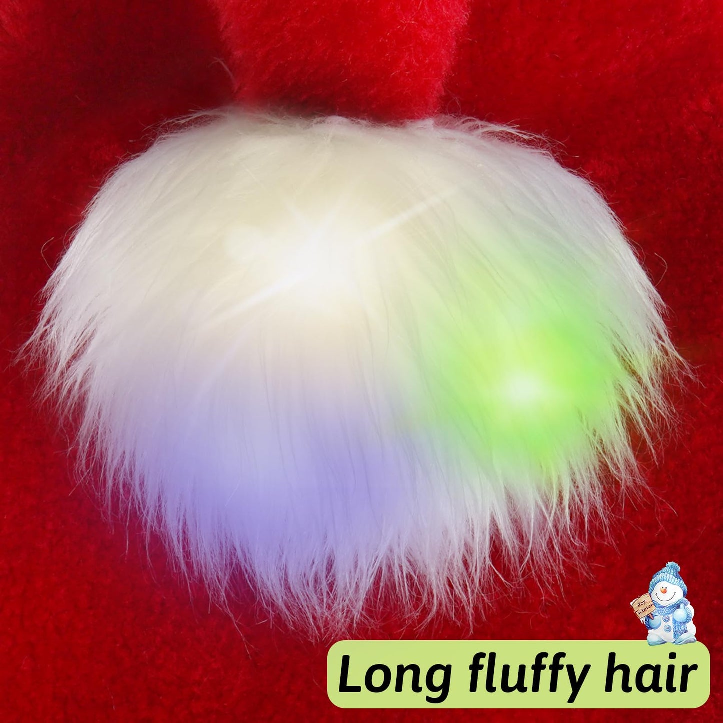 BSVI Christmas Santa Hat Holiday for Adults Unisex Led Light Up Velvet Comfort Extra Thicken Fur Xmas Hat for New Year Festive Party Decorations
