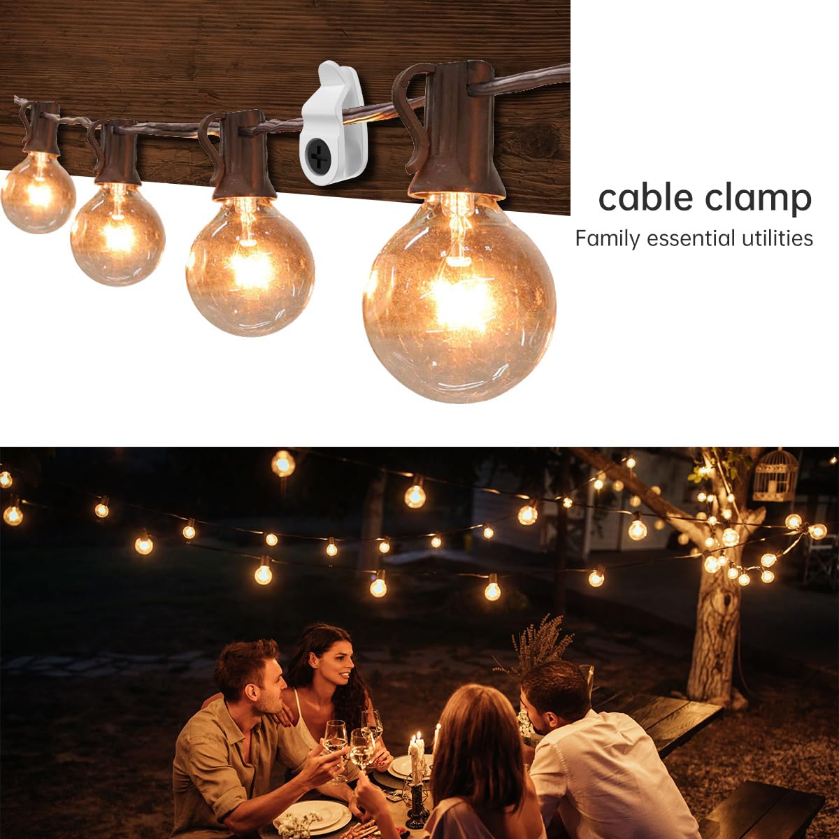 GEZIDEA String Light Hanger Hooks, Screw in Hooks for Hanging Christmas Lights, White, 50 Pack (Big)