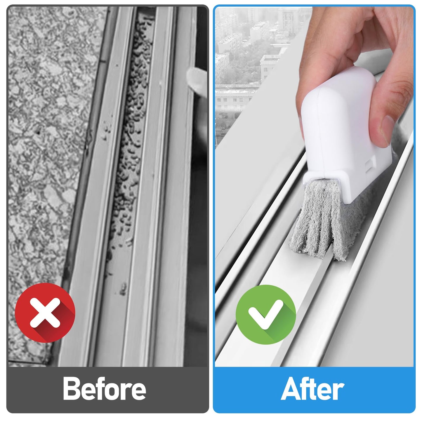 Palksky Window Track Cleaner Set, Window Groove Cleaning Brush Tools, 7 Pieces