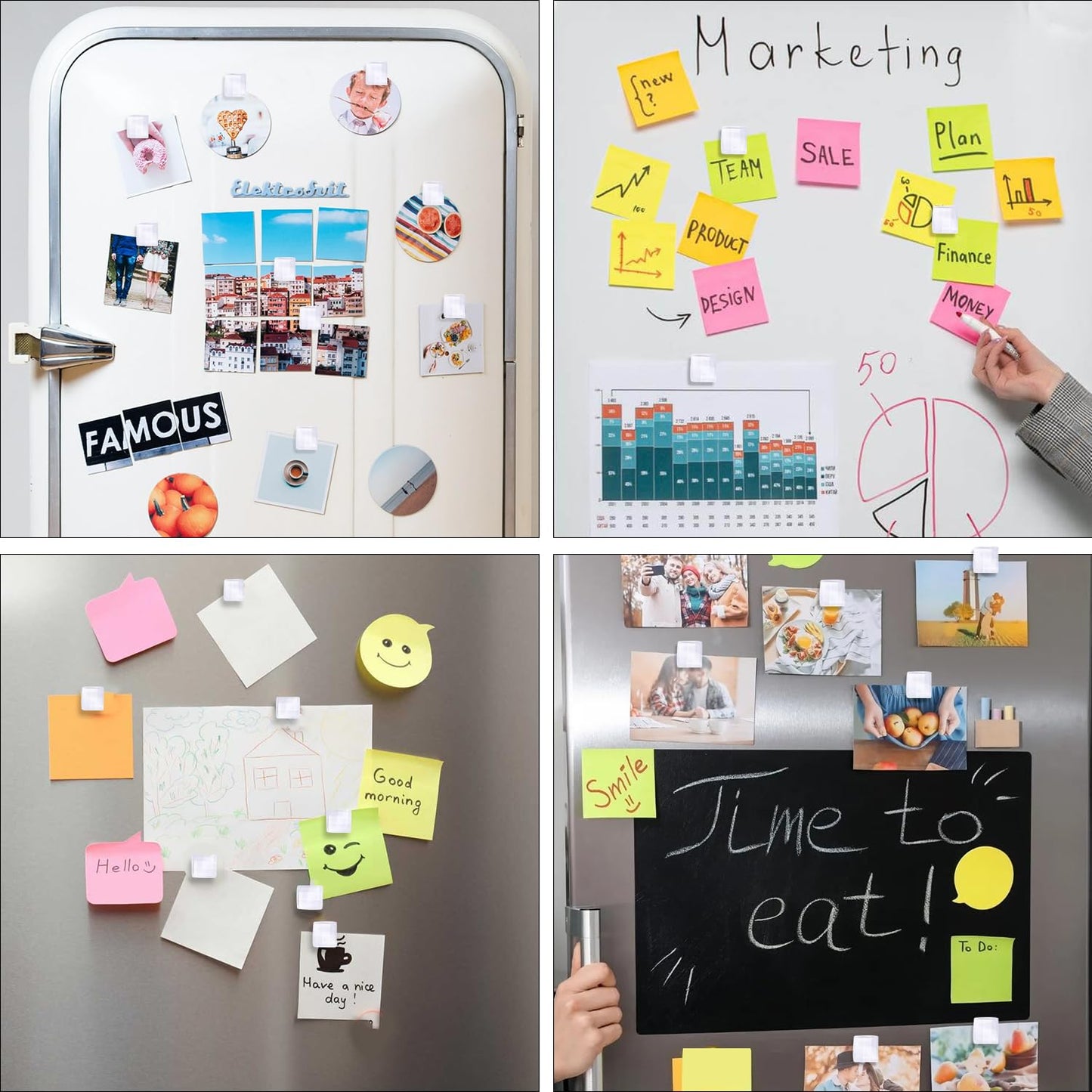 30Pcs Fridge Magnets,Cute Glass Decorative Magnets ,Refrigerator Magnets,Whiteboard Magnets, Strong Holding Power,White