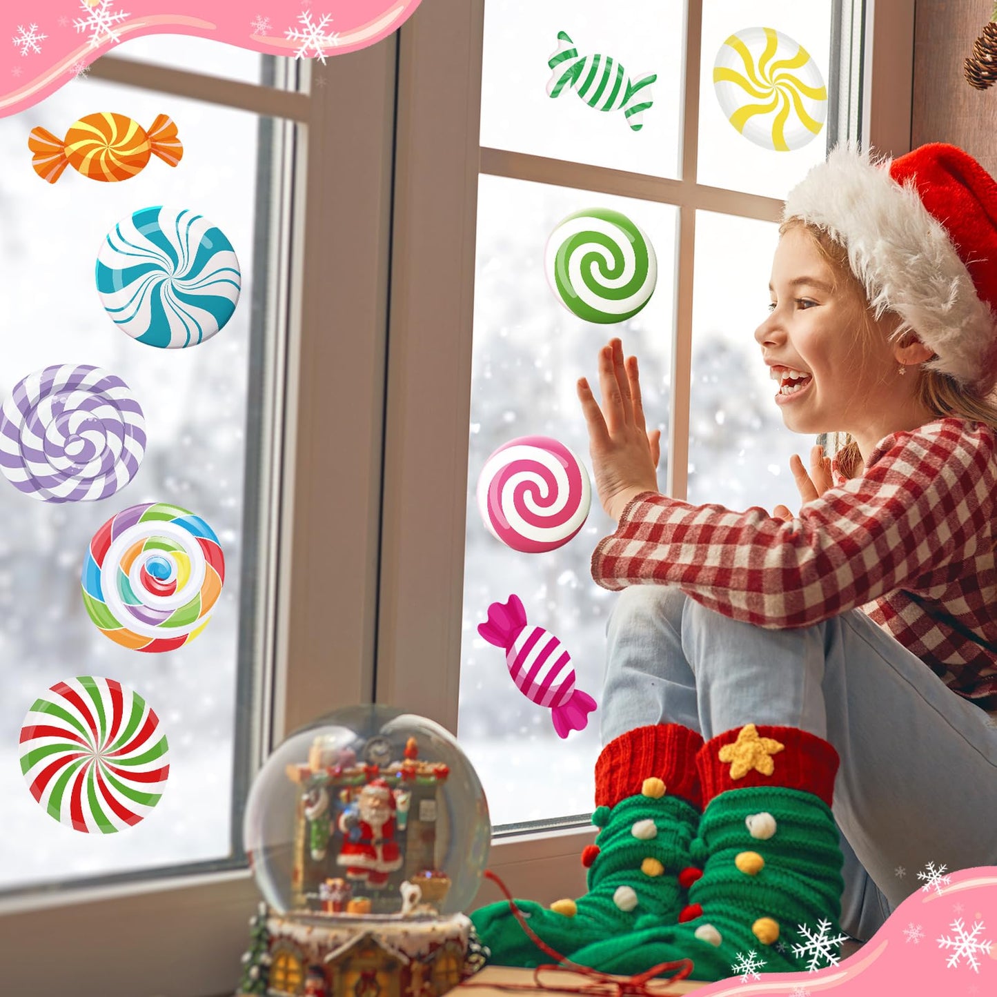 Pasimy 60 Pcs Candy Decorations Candy Cupcake Ice Cream Donut Cutouts Bulletin Board Set Sweet Paper Cutouts for Birthday Door Window Wall Party Supplies (Candy)