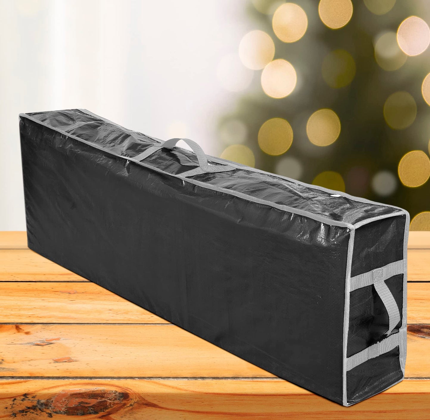 ProPik Wrapping Paper Storage Containers | Gift Wrap Organizer Under Bed | 41”x14”x6” | Box Holds 18-24 Rolls Up to 40” Long | Holder with Pockets for Ribbon Bows & Accessories (Black)