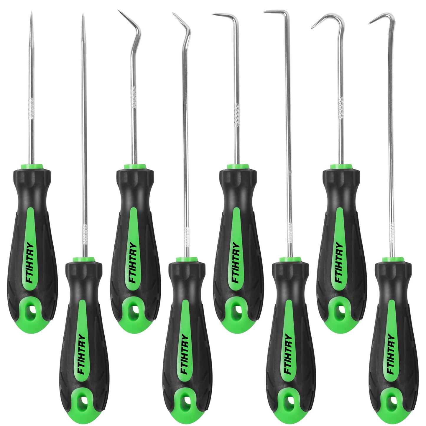8PCS Pick and Hook Set, Precision Automotive Hook Set, Car Auto Oil Seal/O-Ring Seal Gasket Mini Precision Hooks Puller Remover (Green)