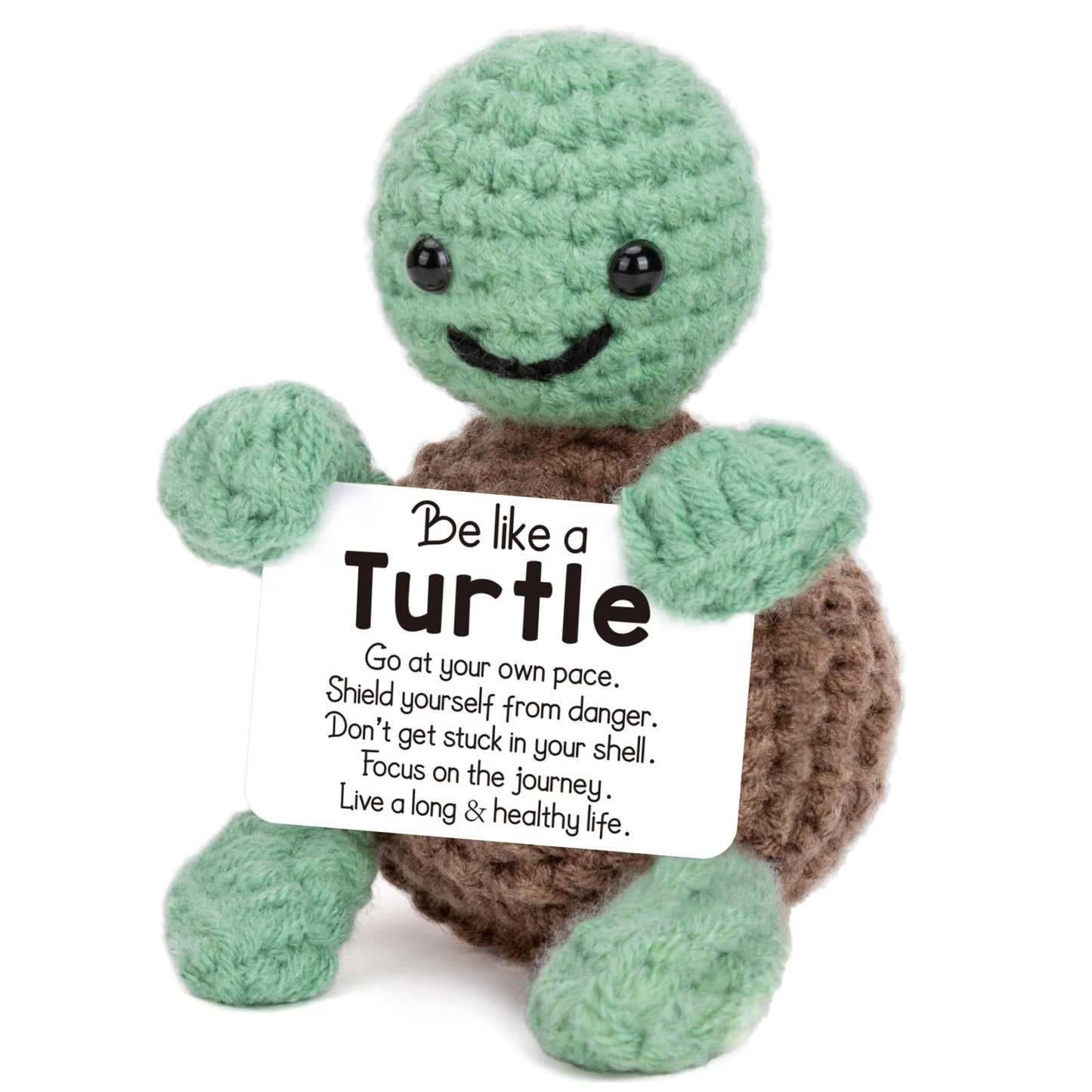 Funny Turtle Valentines Crochet Gifts for Her Him, I Love You for Wife Husband, Small Gifts for Girlfriend Boyfriend, Cute Anniversary Birthday, Emotional Positive Crochet Turtle