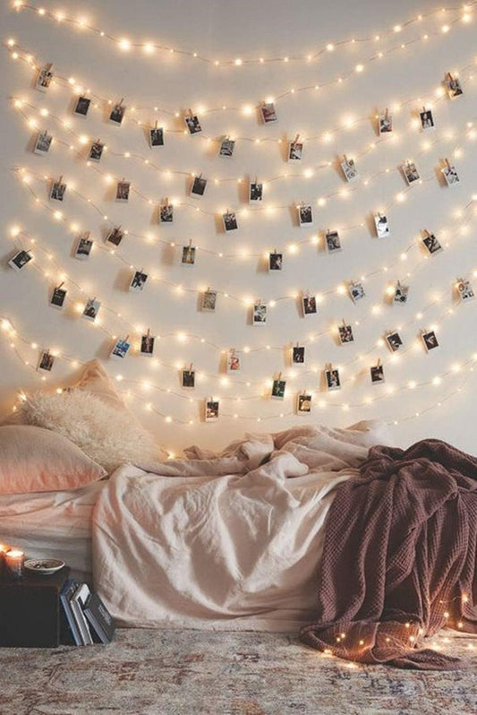 33Ft Photo Clip Fairy Lights with 50 Clips - LECLSTAR 100 LED String Lights for Hanging Pictures, USB Powered - Perfect Bedroom and Wedding Decor