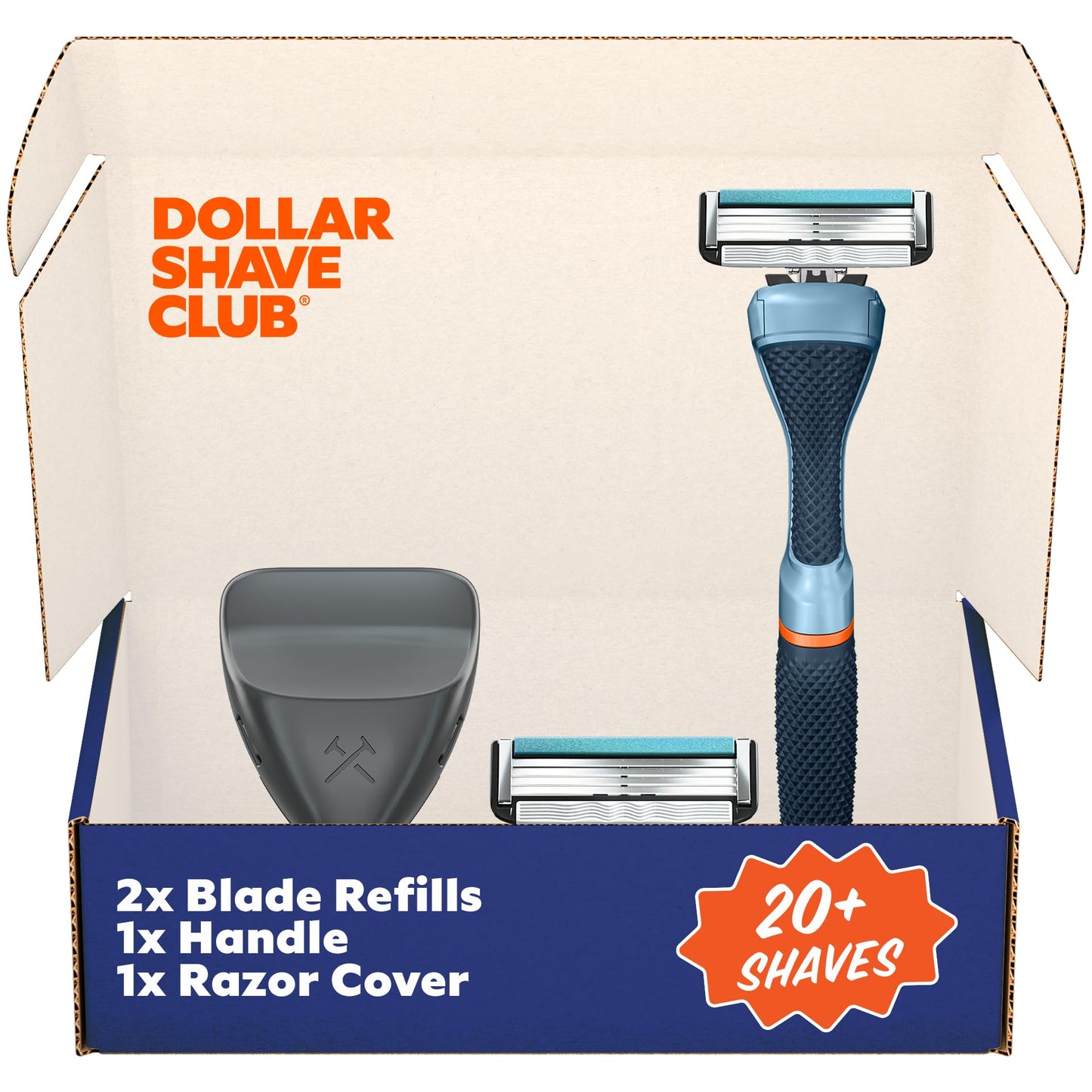 Dollar Shave Club | Travel Shave Set | 4 Swift Rinse Refill Cartridges, 1 Handle, 1 Razor Cover