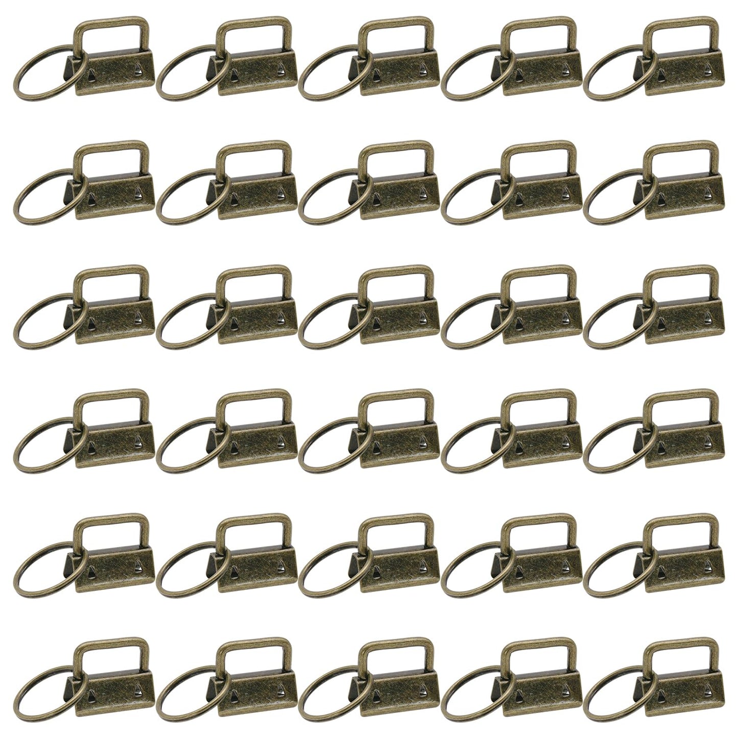 Key fob Hardware,30 PCS 1 Inch Key fob Keychain with Keychain Rings for Bag Webbing Wristlets Lanyards and Key Chain Making Hardware Supplies(Bronze)