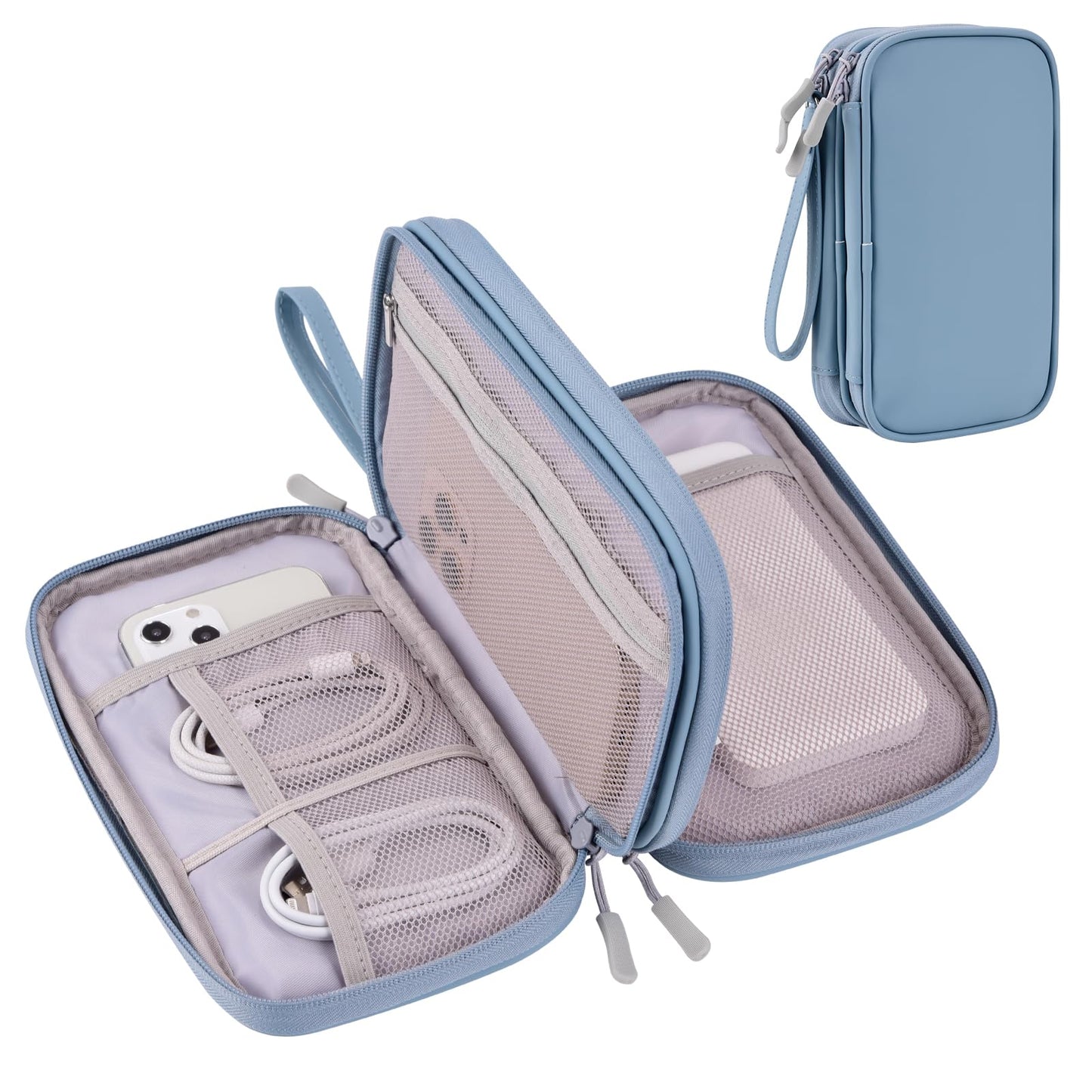 DDgro Electronics Travel Organizer, Tech Accessories Pouch Bag for Cables/Charger & Cords/Power Bank/Magic Mouse/Earphone (Small, Black)