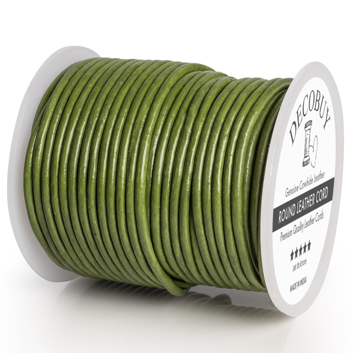 Leather Cord for Jewelry Making, Round Cording 1.5 mm Rope, 27 Yards Used for Crafts, Necklace String, Braiding - Distressed Rustic Brown