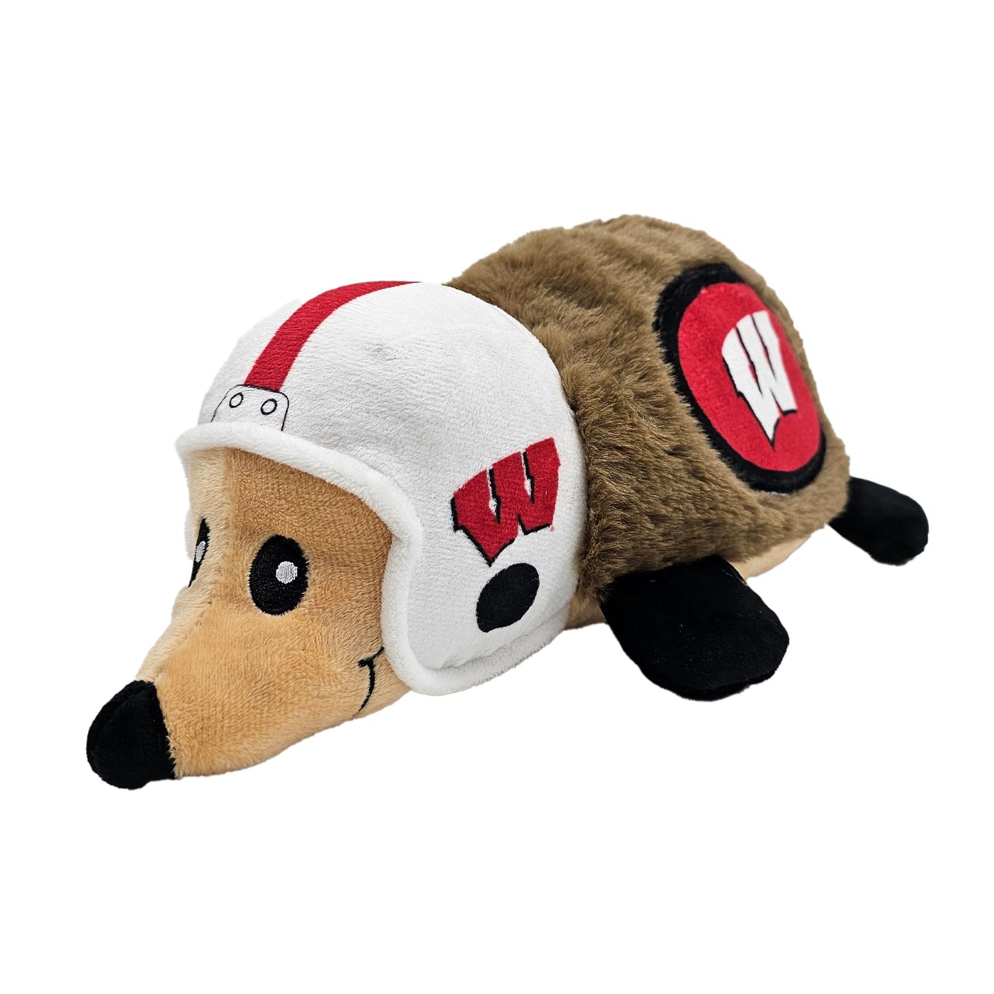 NCAA Wisconsin Badgers Plush Hedgehog Toy for Dogs & Cats, Cool Soft Pet Toy for Fun and Interactive Play, Dog Chew Toy with Squeaker, Licensed Hot Pet Toy