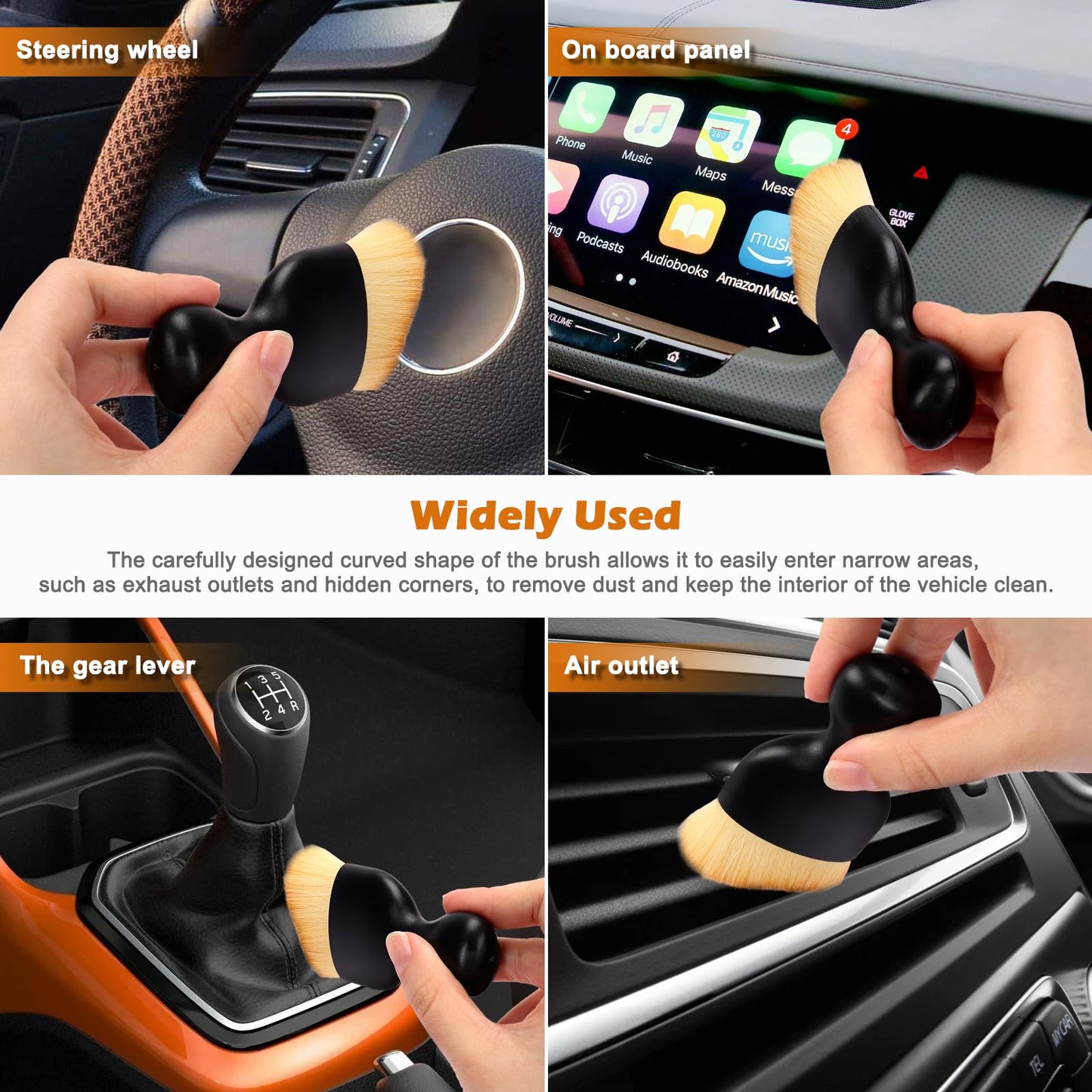 Vidspl Car Interior Duster Detailing Brush Set Cleaning Gel Kit, Soft Microfiber Towels Dash Vent Dusting Car Slime Putty Detailing Brushes Accessories Tools for Car Decoration Auto Truck SUV RV