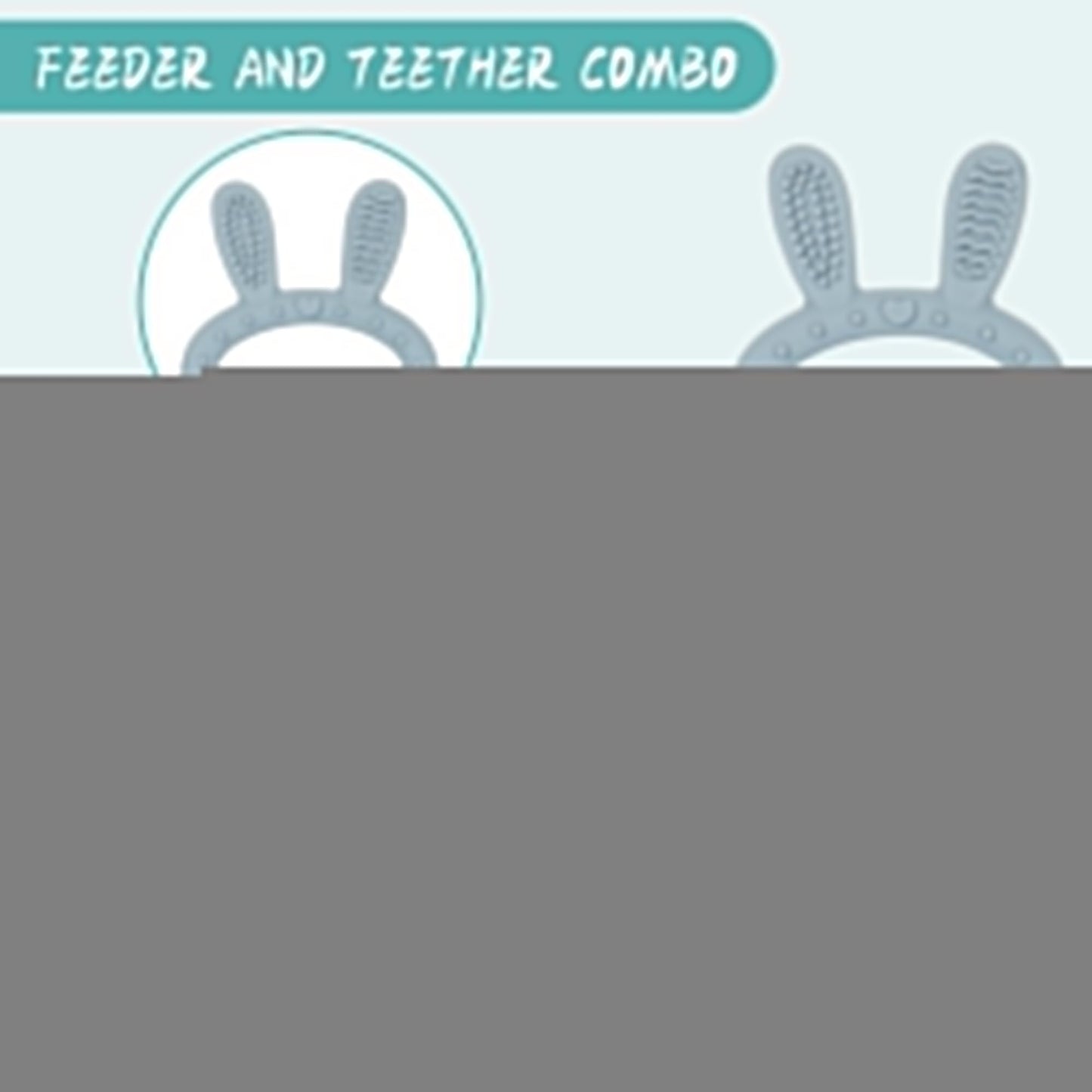 WAJIAYON Easter Bunny Baby Breastmilk Popsicle Molds & Baby Fruit Feeder,Infant Food Freezer Tray Storage Containers, Silicone Teething Pacifier Feeder and Teether for Babies,Moss and Fawn