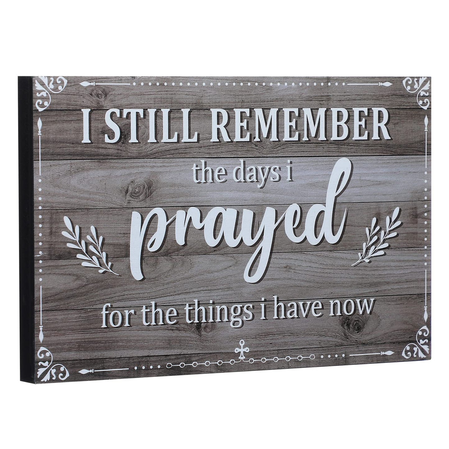 I Still Remember The Days I Prayed Home Wall Decorations Wooden Table Centerpieces Box Sign Farmhouse Decor House Prayer Wooden Rustic Presents For Bedroom Living Room or Shelf (Black)