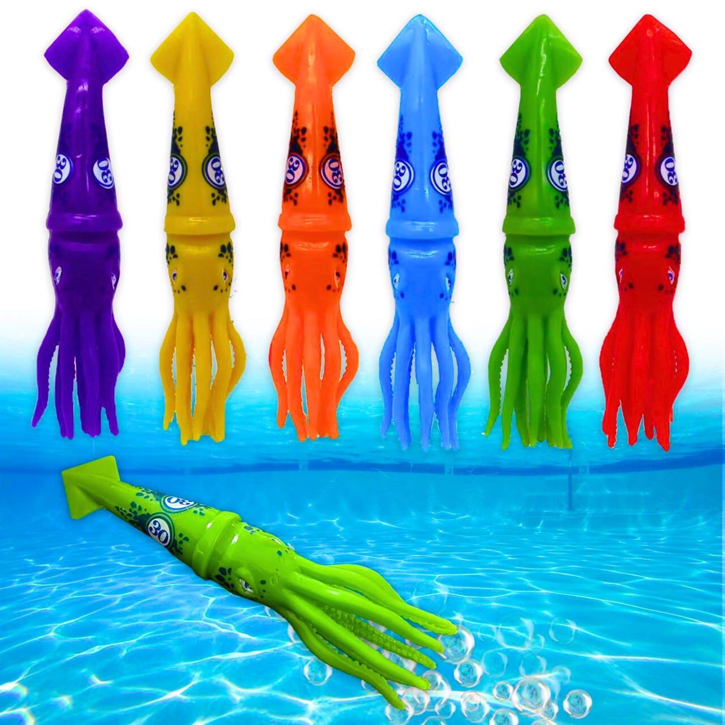 Haktoys Pool Toys Torpedo Diving Set – 8-Pack Dive Torpedos for Kids & Adults | Fast-Sinking Pool Torpedos for Swim Training, Underwater Games & Water Play | Gliding Diving Torpedo Rockets