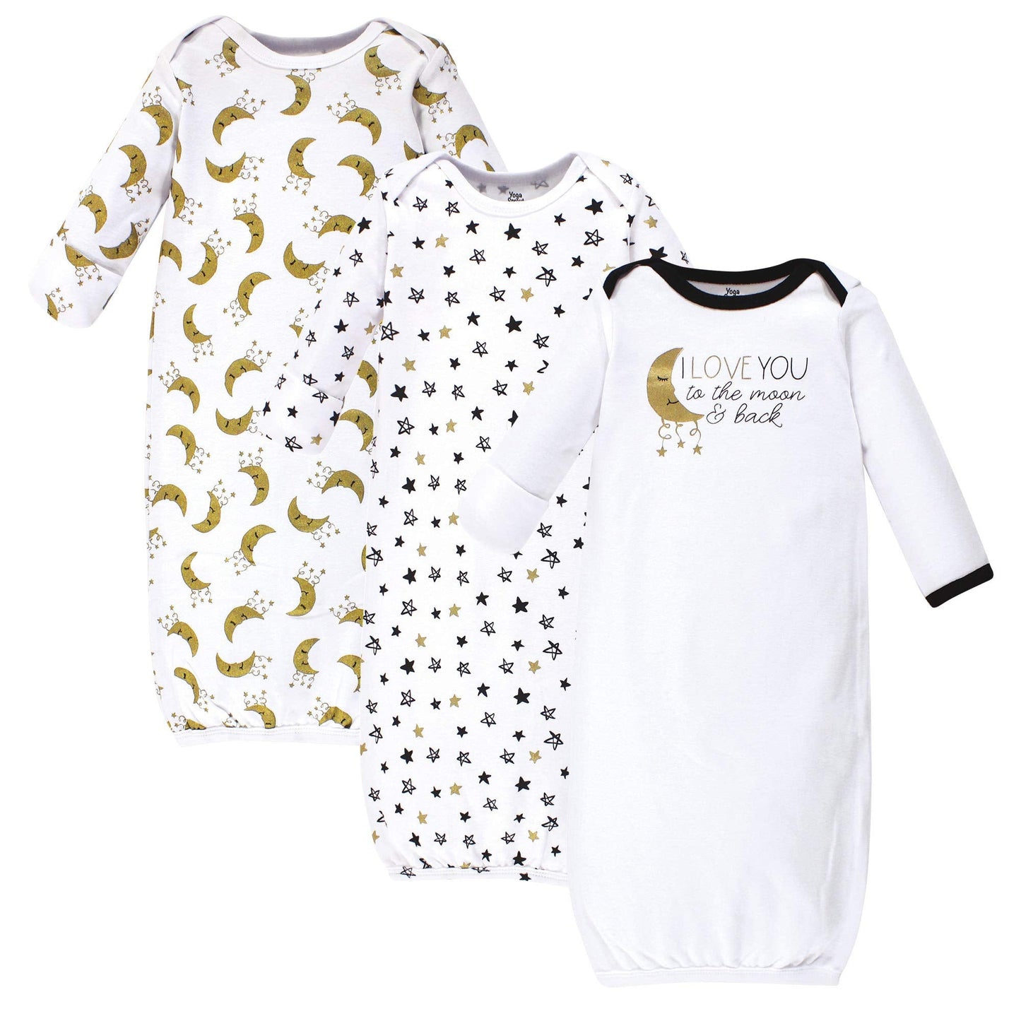 Yoga Sprout Cotton Gowns, 3 Pack