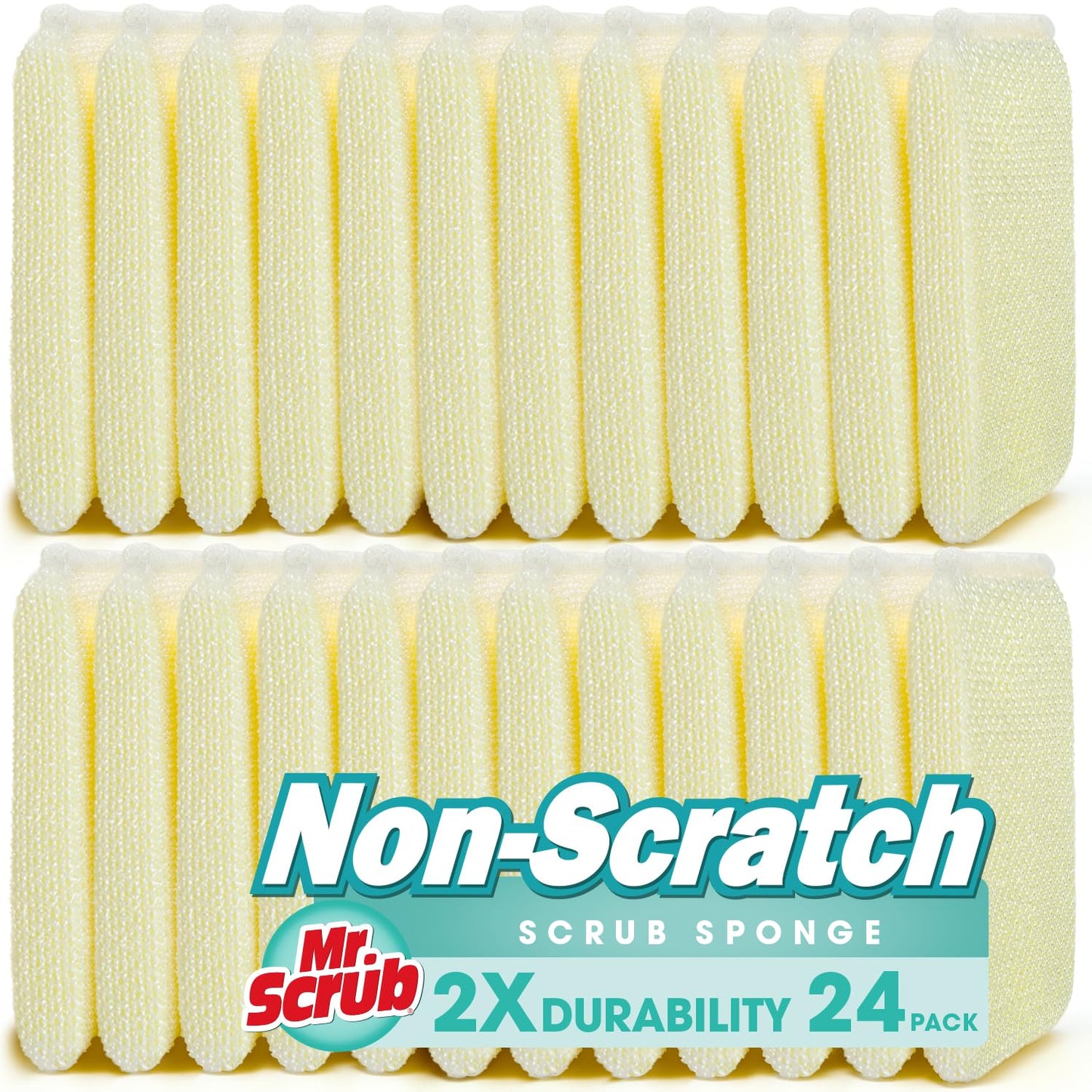 All-Purpose Sponges, Non Scratch, for Washing and Cleaning Dishes, Premium Scrub and Scrubbers, 12 Pads, Ideal for Kitchen, Bathroom