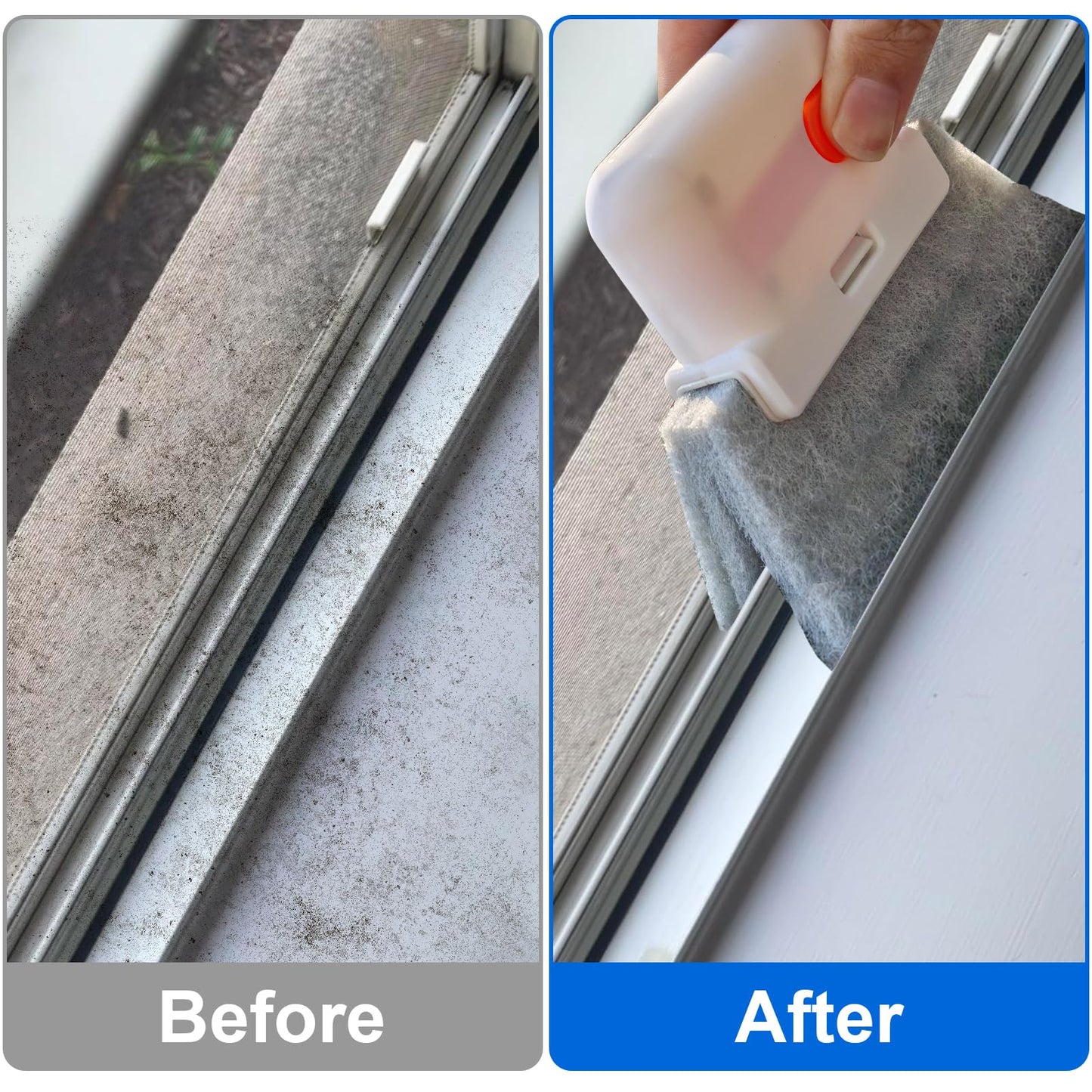 XANGNIER Window Sill Cleaner Tool,10 Pcs Magic Door Window Track Cleaning Tools Kit,Sliding Door Track Cleaner,Groove Crevice Cleaning Brush for Tile Lines/Shutter/Car Vents/Air Conditioner/Keyboard