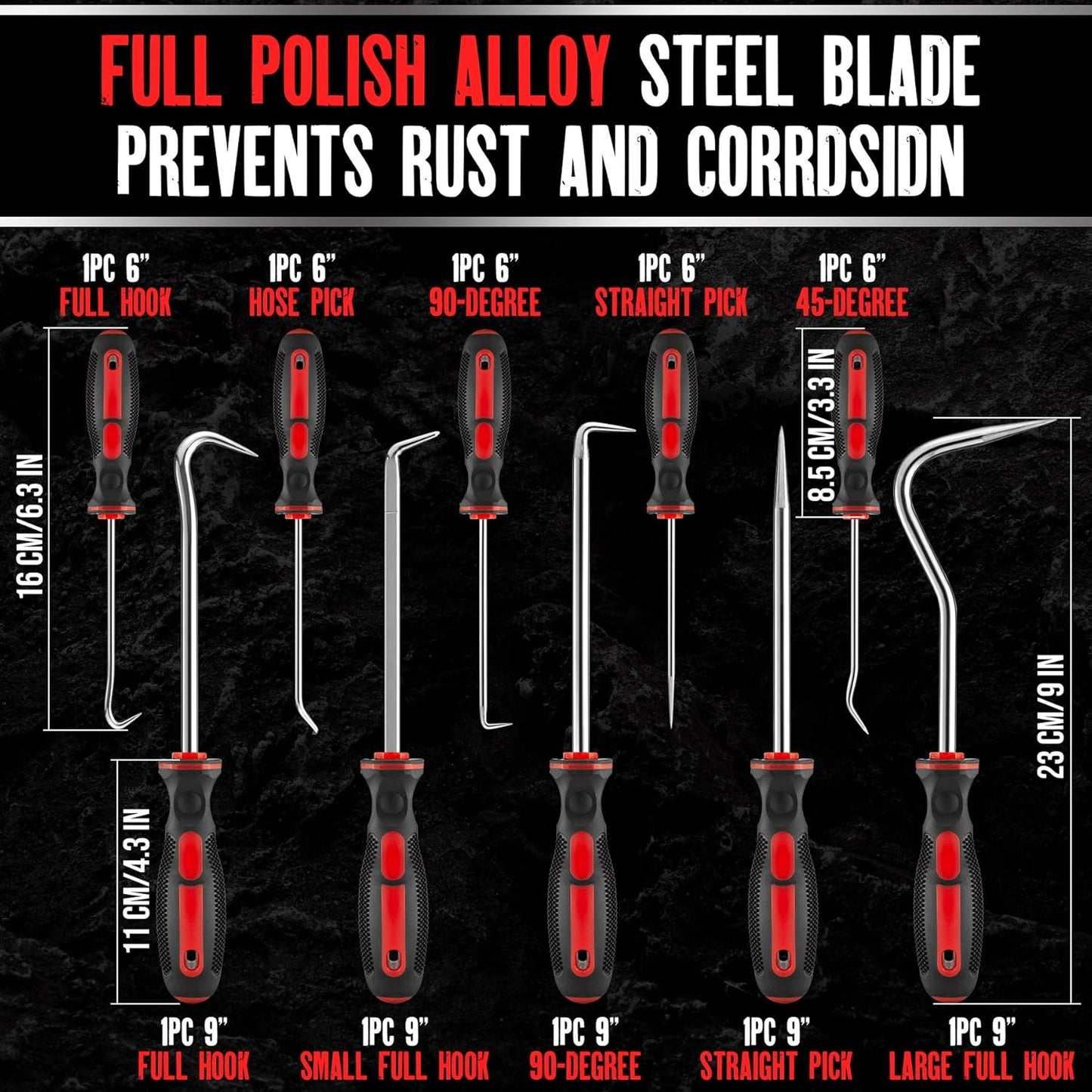 AMM 8PCS Pick and Hook Set, Precision Automotive Hook Set, Car Auto Oil Seal/O-Ring Seal Gasket Mini Precision Hooks Puller Remover