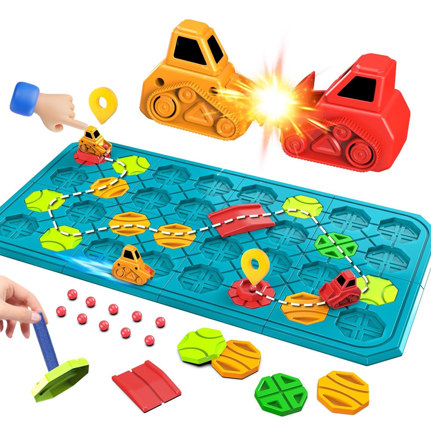 Stem Board Games, Montessori Logic Puzzles - Educational Road Builder Toys for Kids Ages 3-8