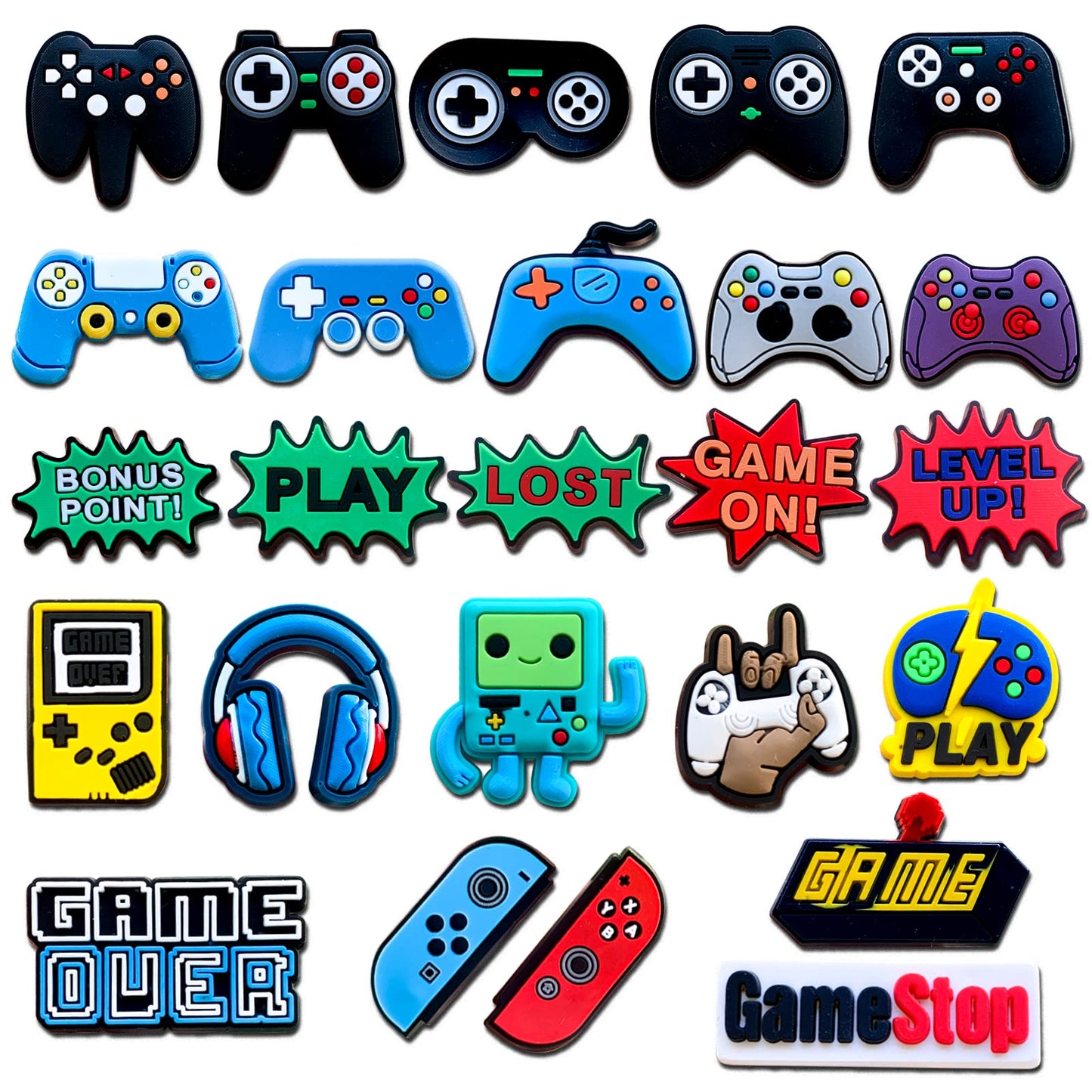 25 35Pcs Video Game Charms for Clog Shoes Decoration, Game Handle Charms Accessories for Adult Men
