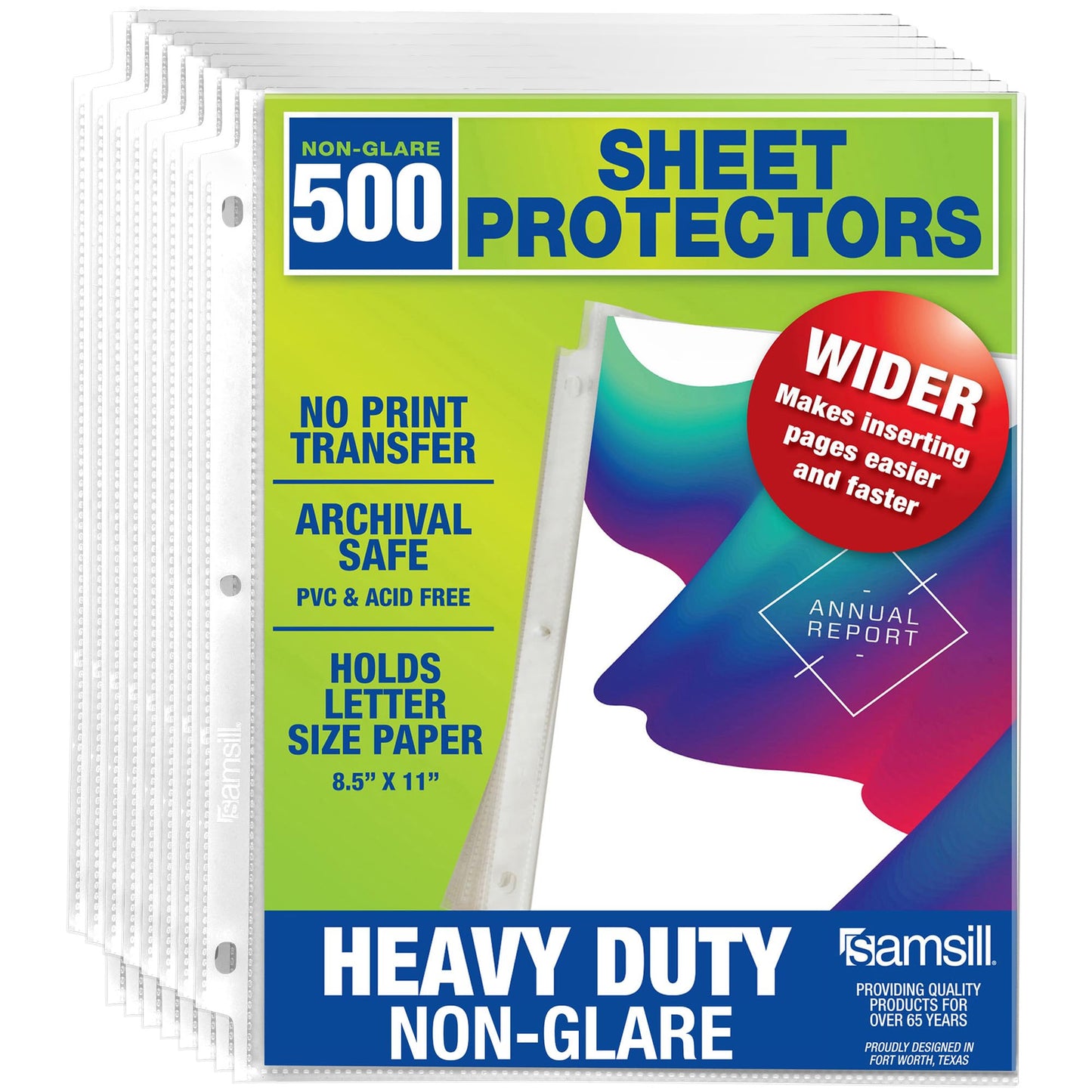 Samsill 200 Pack Heavy Duty Sheet Protectors, Crystal Clear, 8.5x11 Inch Page Protectors for 3 Ring Binder, Letter Size Protectors, Reinforced Holes, Clear Protector, Top Loading, Acid Free