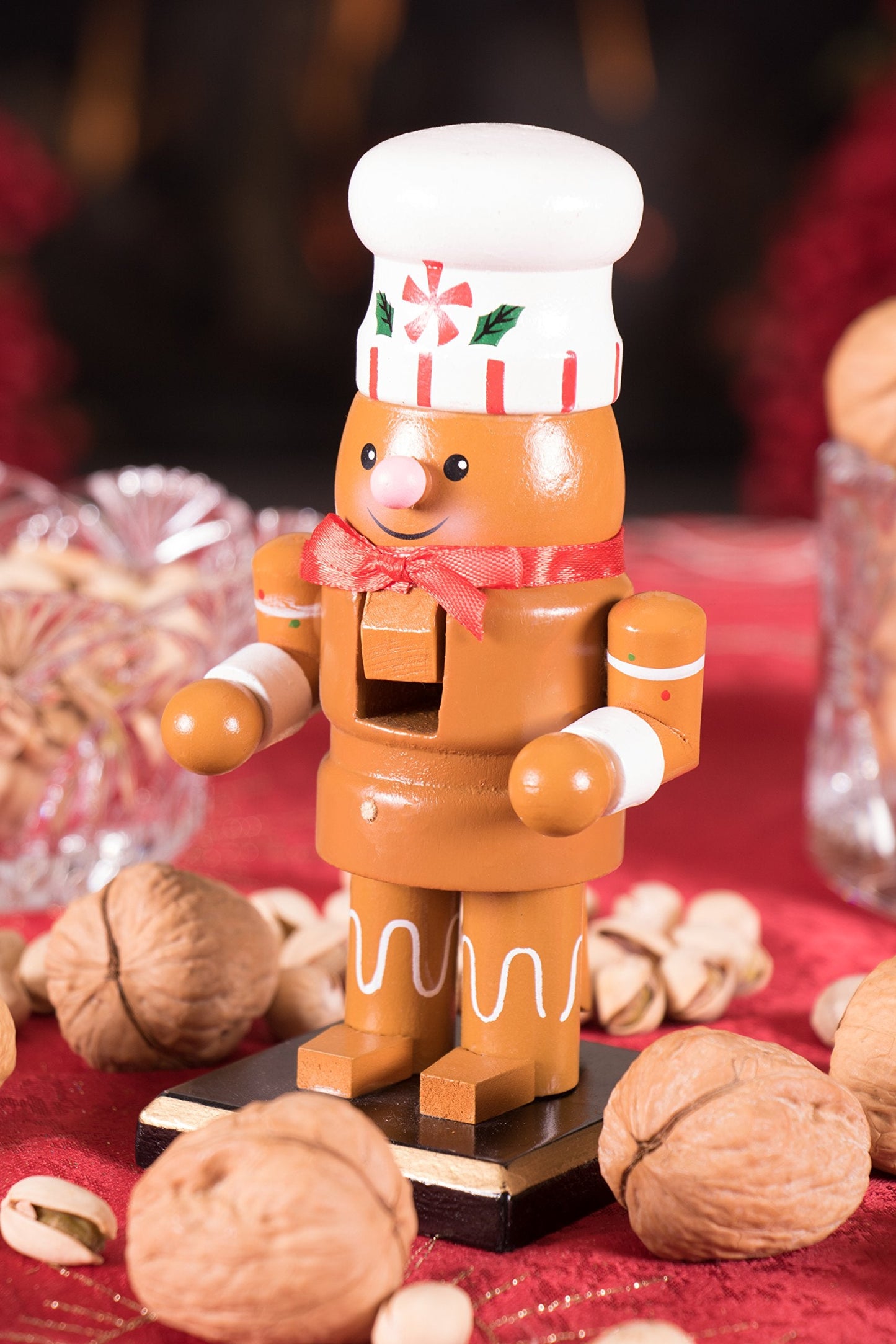 Clever Creations Gingerbread Man 6 Inch Traditional Wooden Nutcracker, Festive Christmas Décor for Shelves and Tables