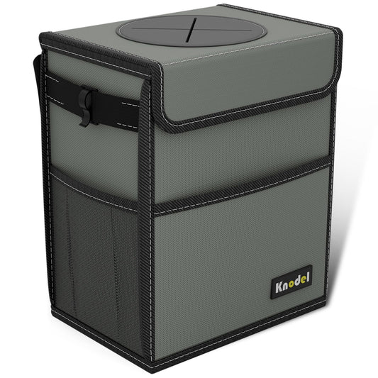 K KNODEL 2 Gallon Black Leak-Proof Waterproof Car Trash Can with Lid