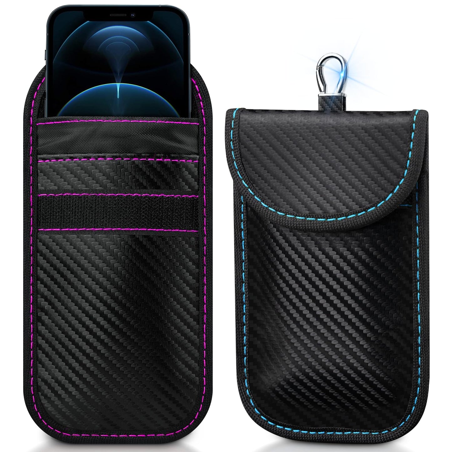 Faraday Key Fob Protector,2 Pack Faraday Pouch for Car Keys,Signal Blocking RFID Key Fob Protector Bags,Anti-Theft Car Security Cage